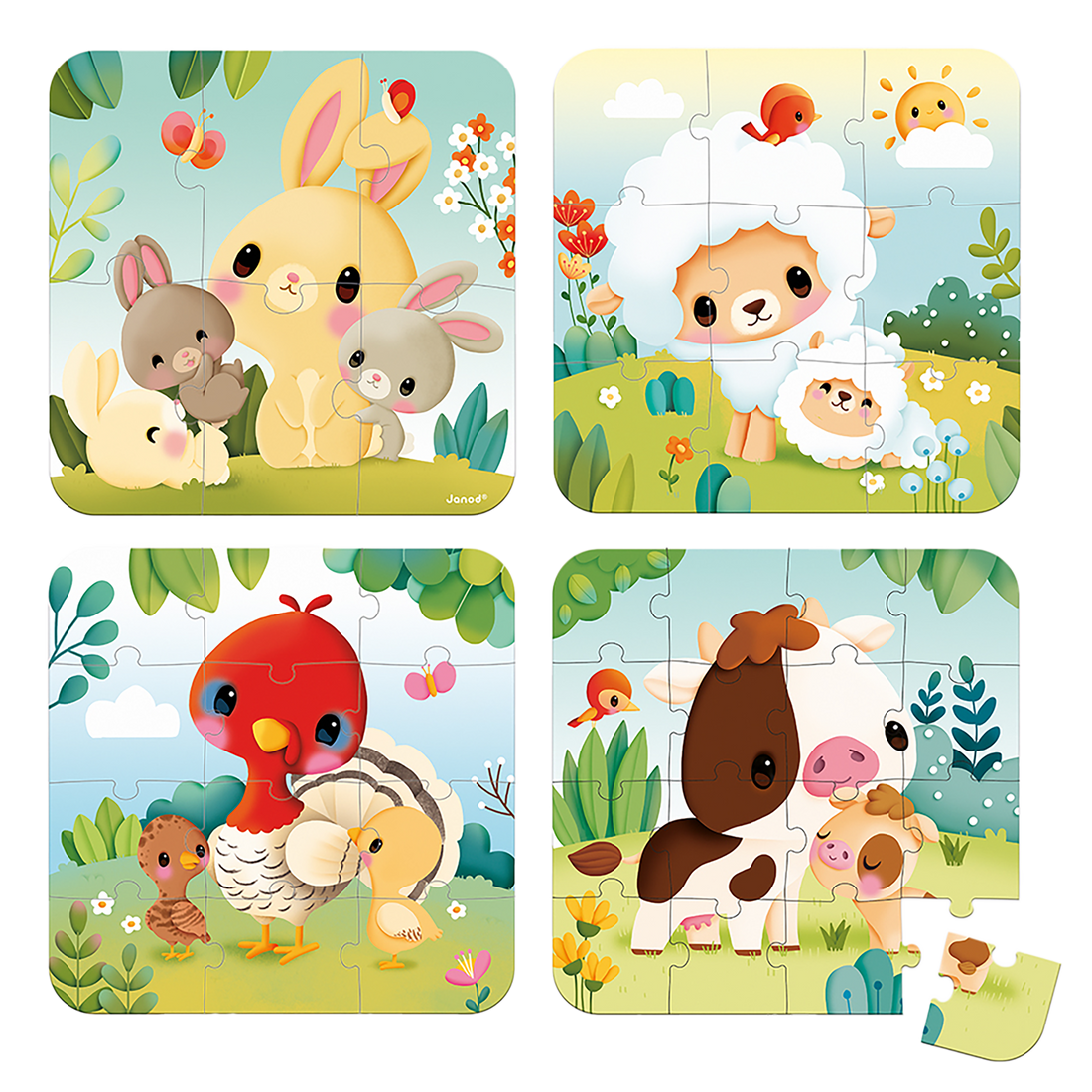 4 EN 1 CASSE-TÊTE PROGRESSIF - FERME JANOD PUZZLES
