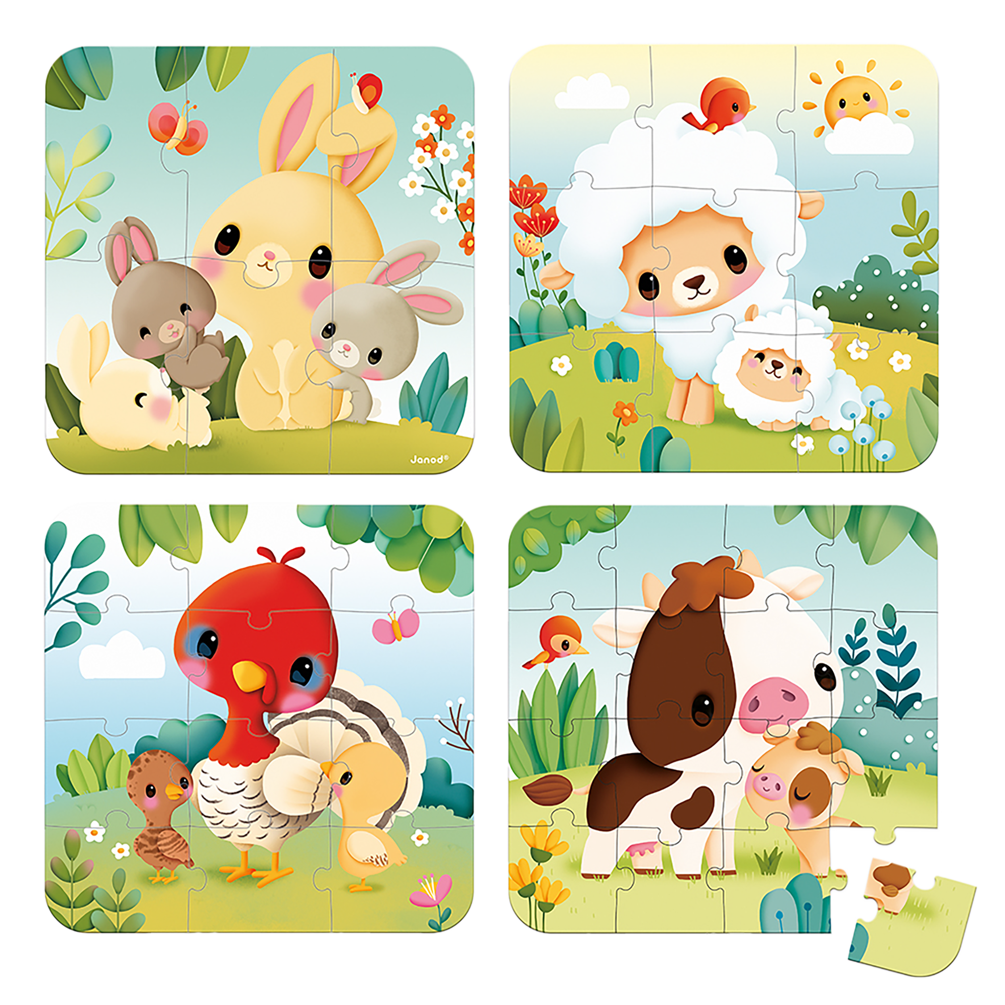 4 EN 1 CASSE-TÊTE PROGRESSIF - FERME JANOD PUZZLES