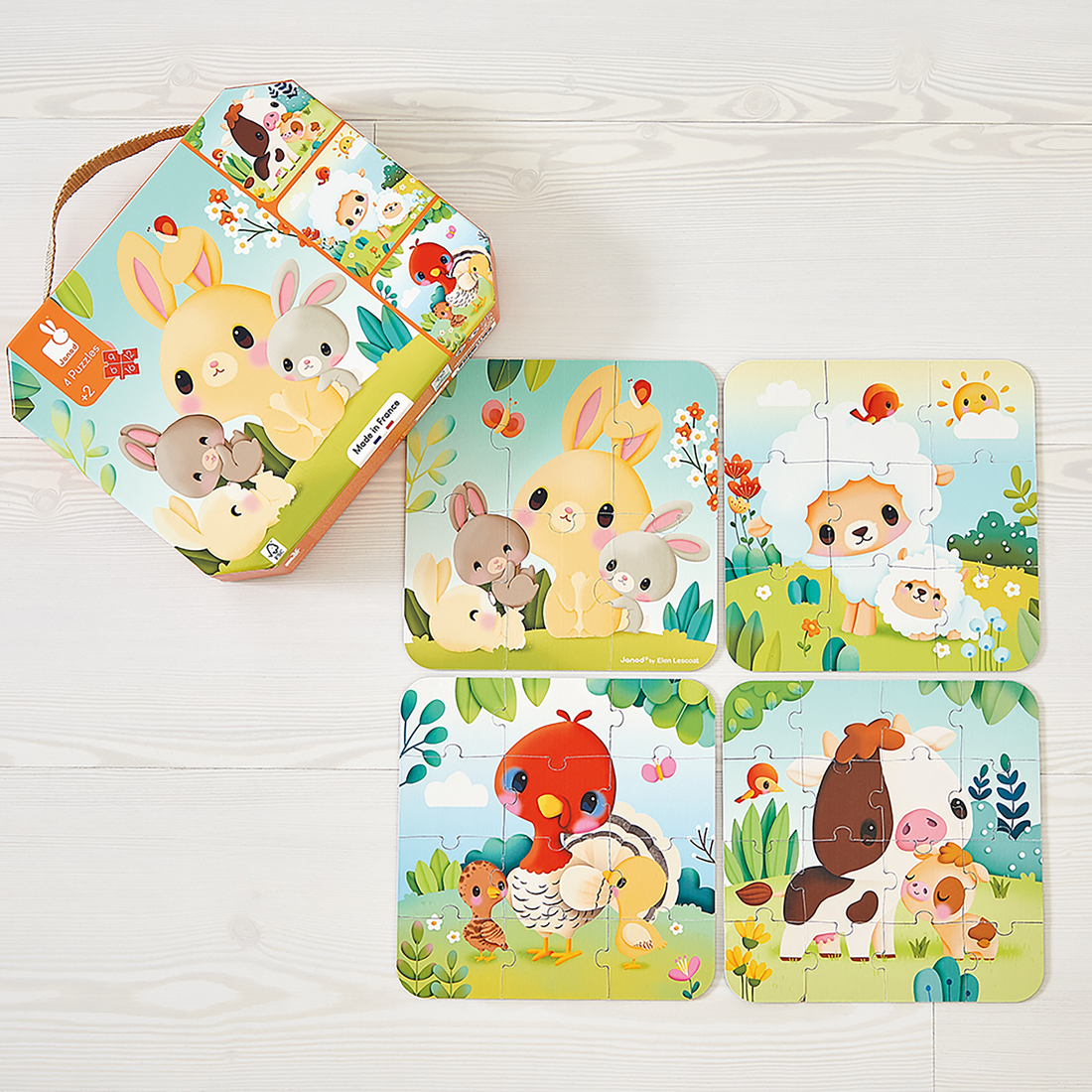 4 EN 1 CASSE-TÊTE PROGRESSIF - FERME JANOD PUZZLES