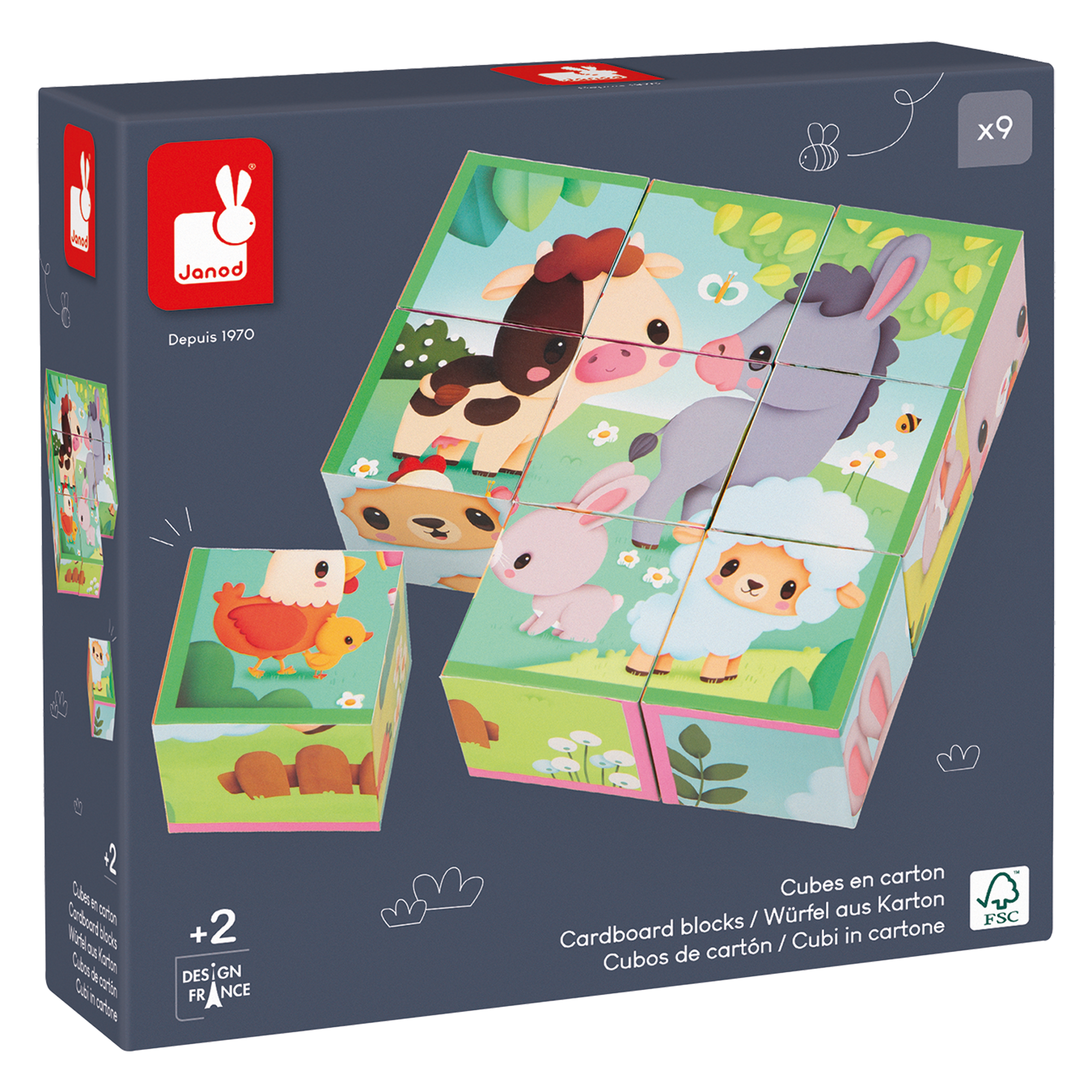 FERME: CUBES ANIMAUX DE LA FERME JANOD