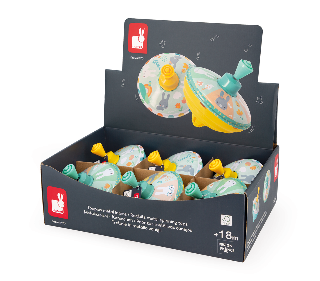 PURE - TOUPIES MÉTAL LAPINS (VENDU 6 UNITÉS - 2 MODÈLES) JANOD