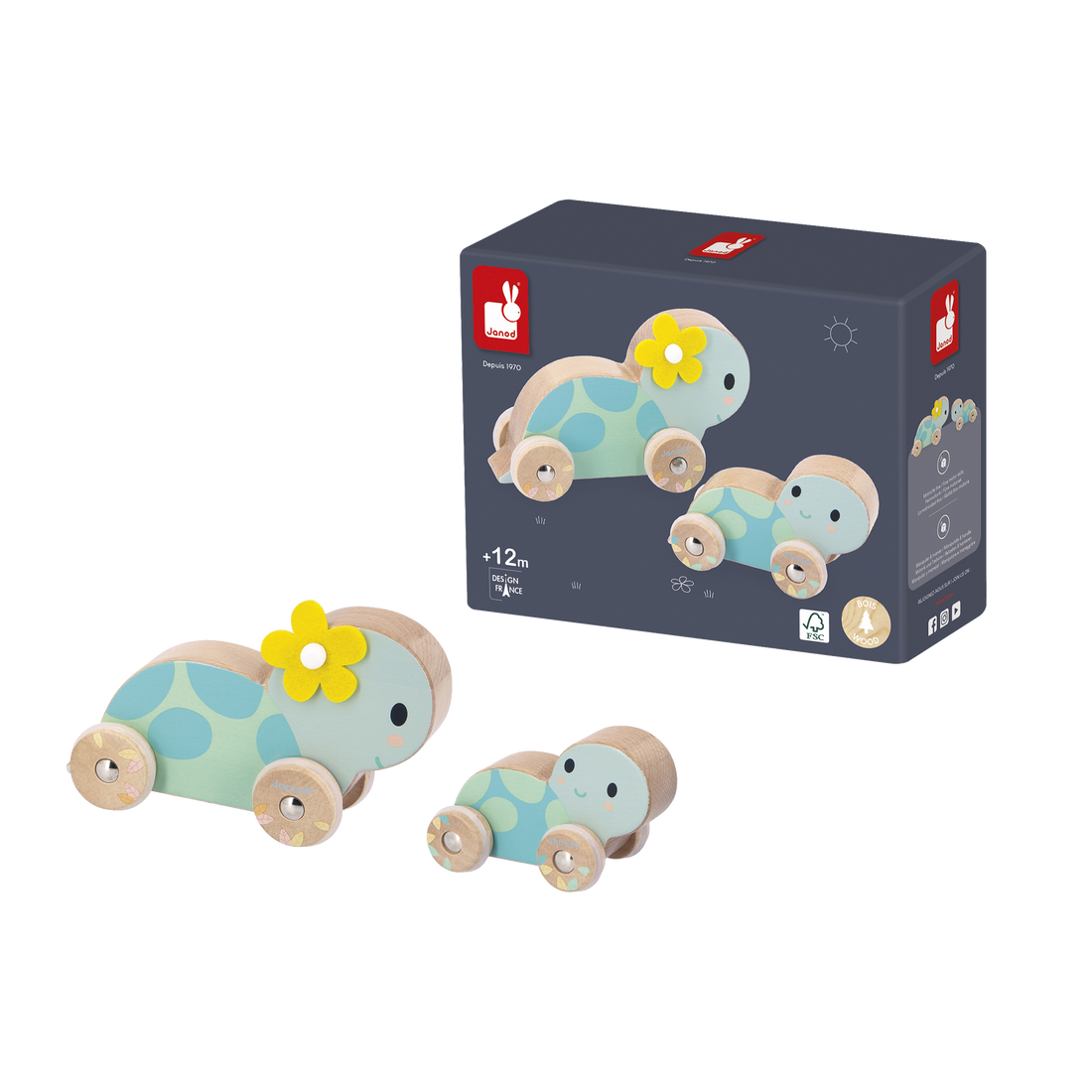 PURE: ENS. DE 2 TORTUES JANOD