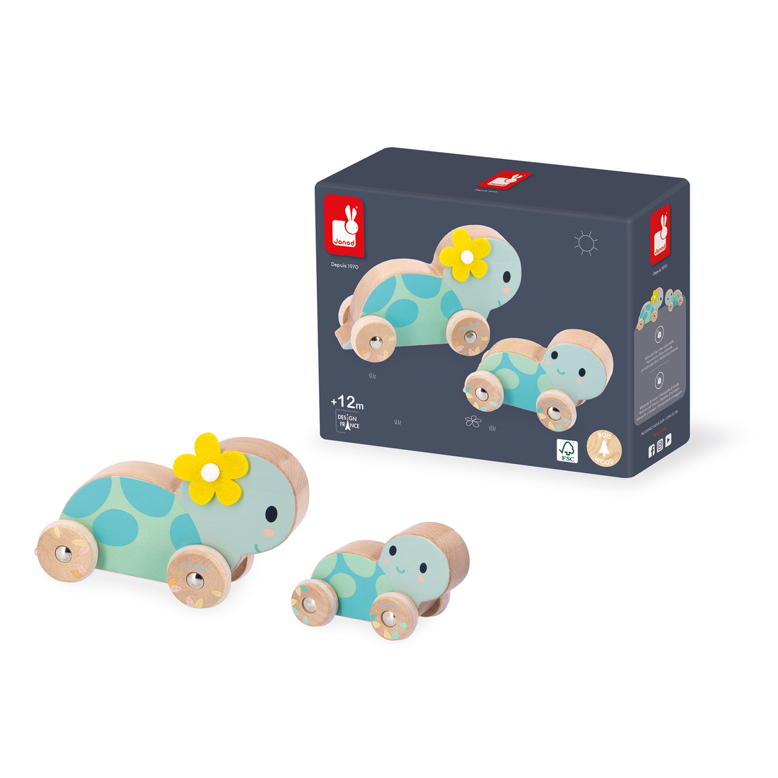 PURE: ENS. DE 2 TORTUES JANOD