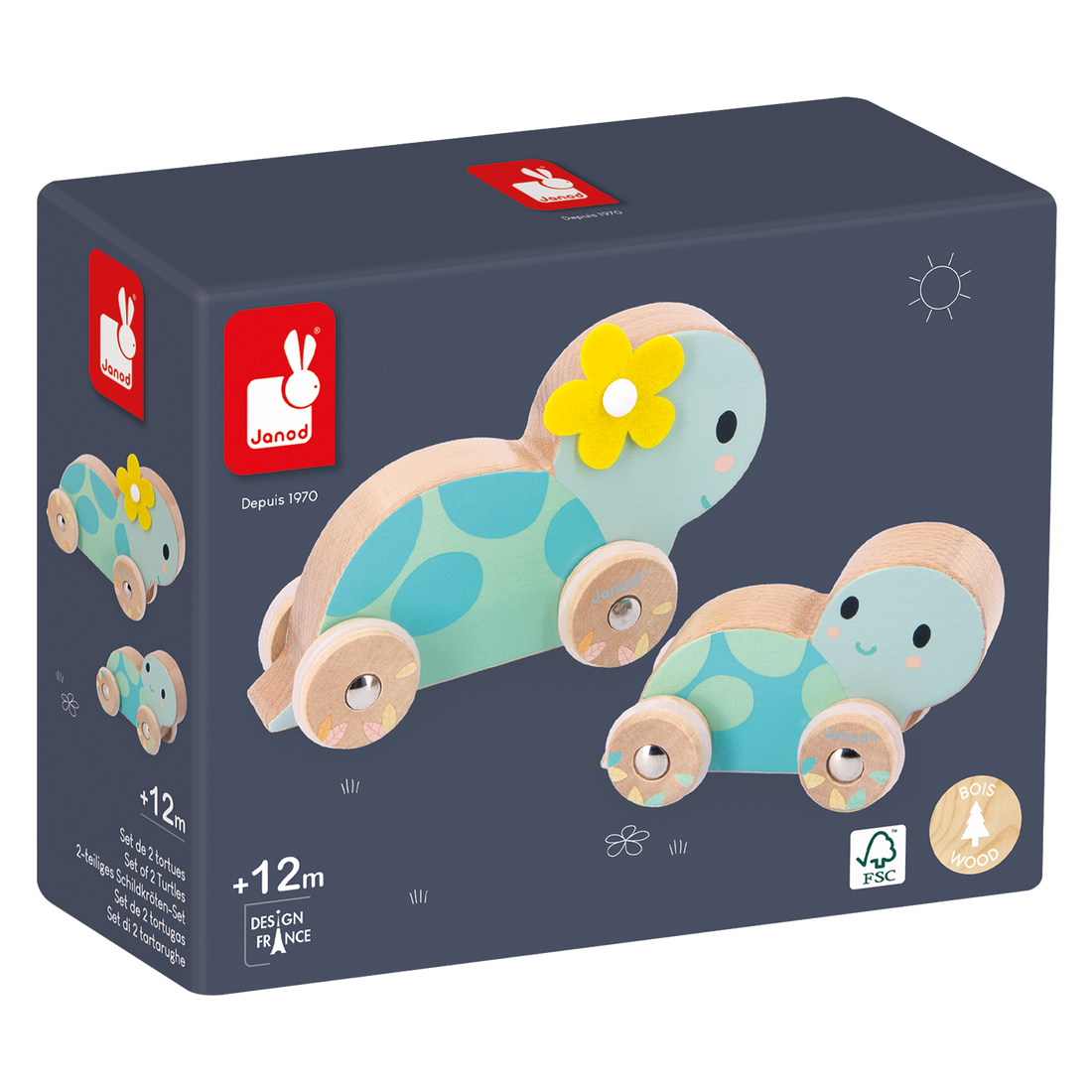 PURE: ENS. DE 2 TORTUES JANOD