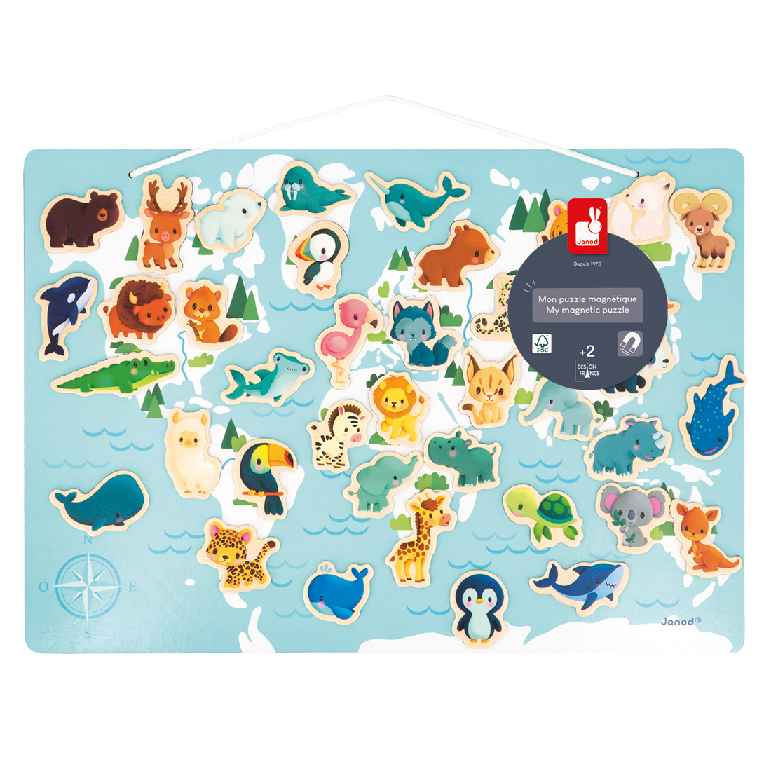 MINIKIDS - CARTE DU MONDE MAGNÉTIQUE JANOD