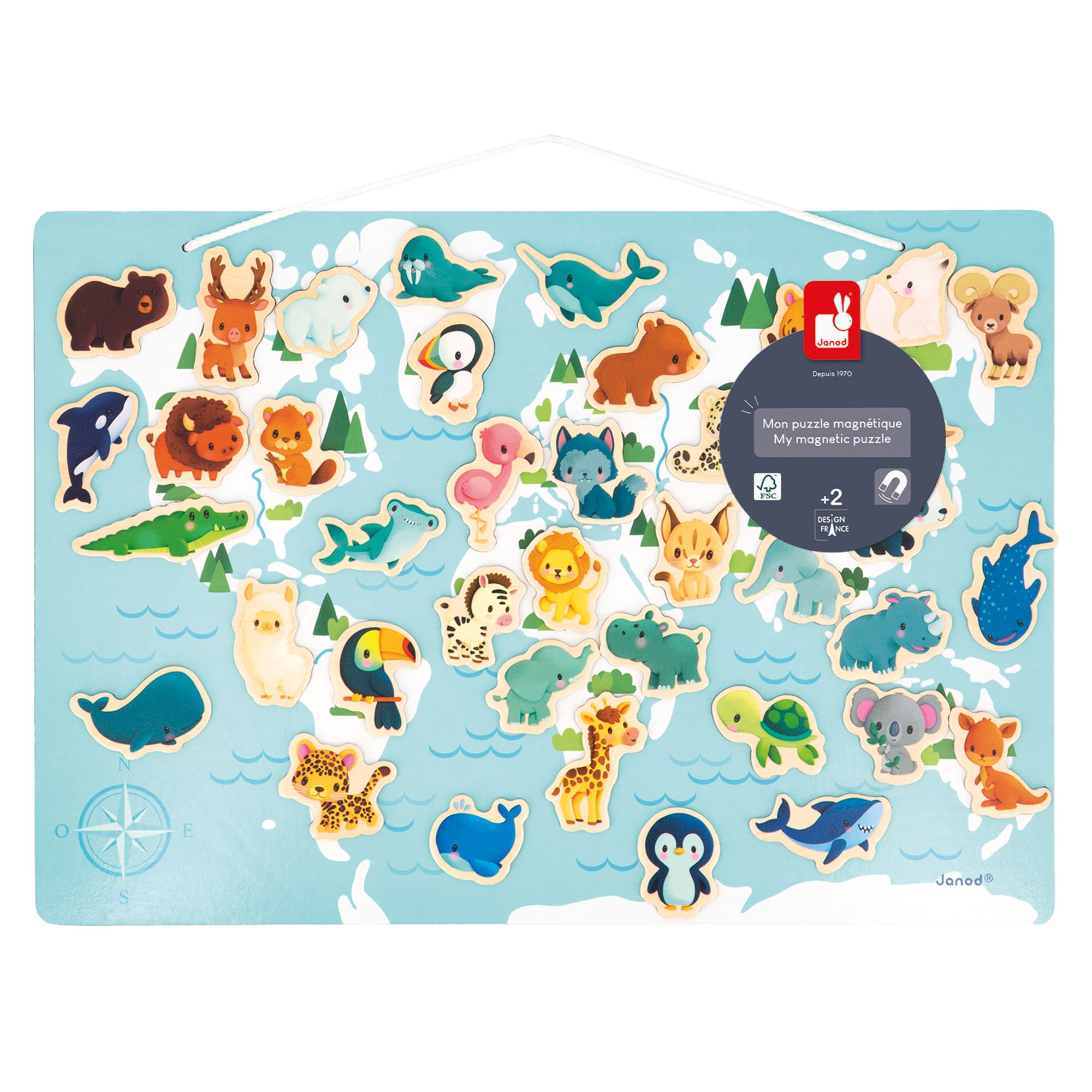 MINIKIDS - CARTE DU MONDE MAGNÉTIQUE JANOD