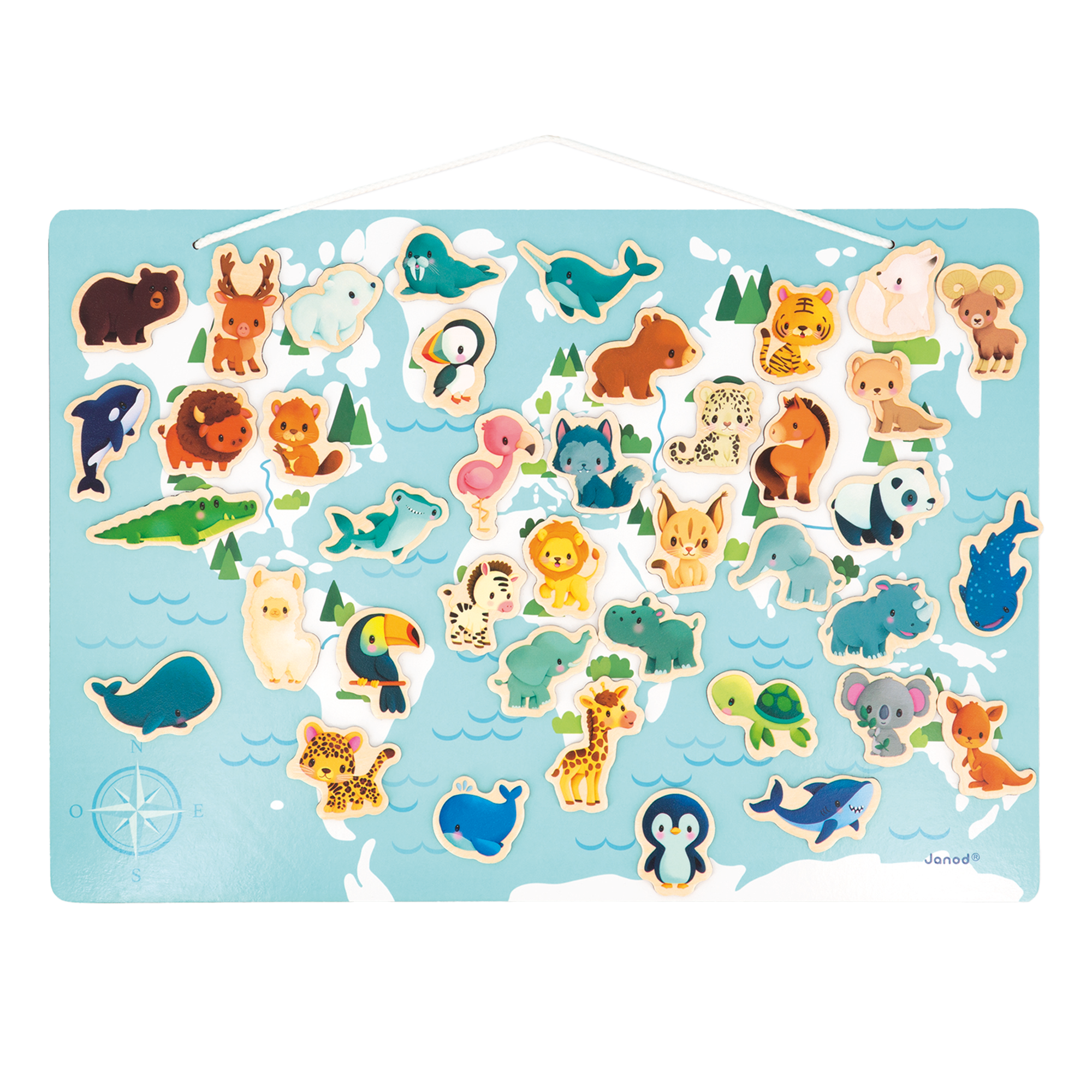 MINIKIDS - CARTE DU MONDE MAGNÉTIQUE JANOD