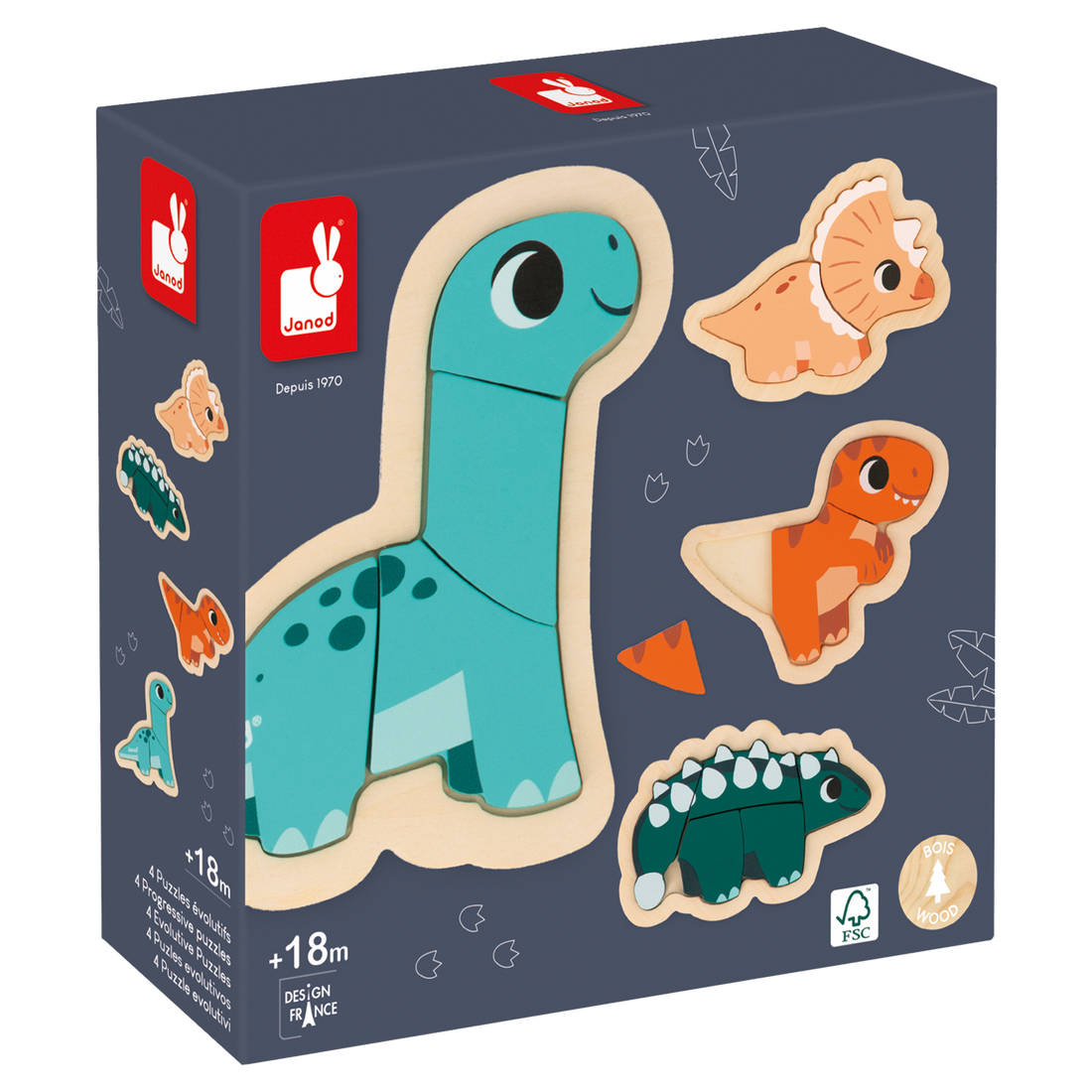 DINO - 4 PUZZLES EVOLUTIFS DINO JANOD PUZZLES