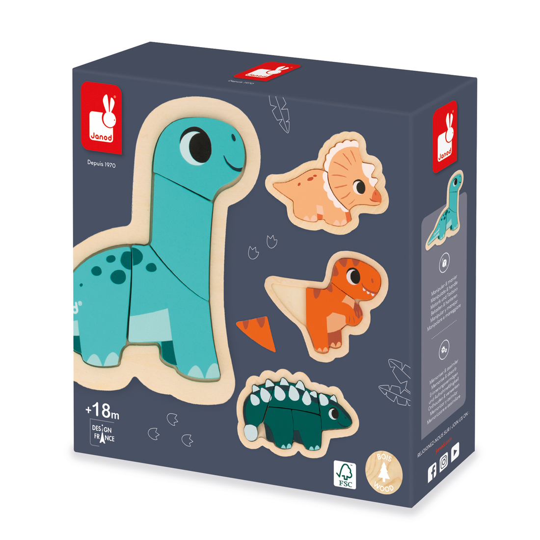 DINO - 4 PUZZLES EVOLUTIFS DINO JANOD PUZZLES