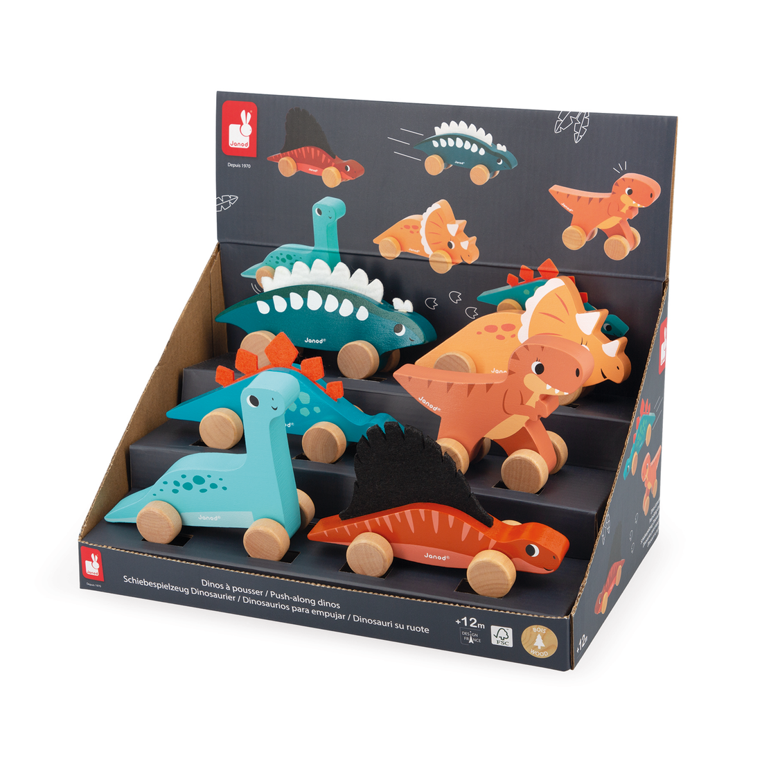 DINO - DINOS À POUSSER (VENDU 6 UNITÉS - 6 MODÈLES) JANOD