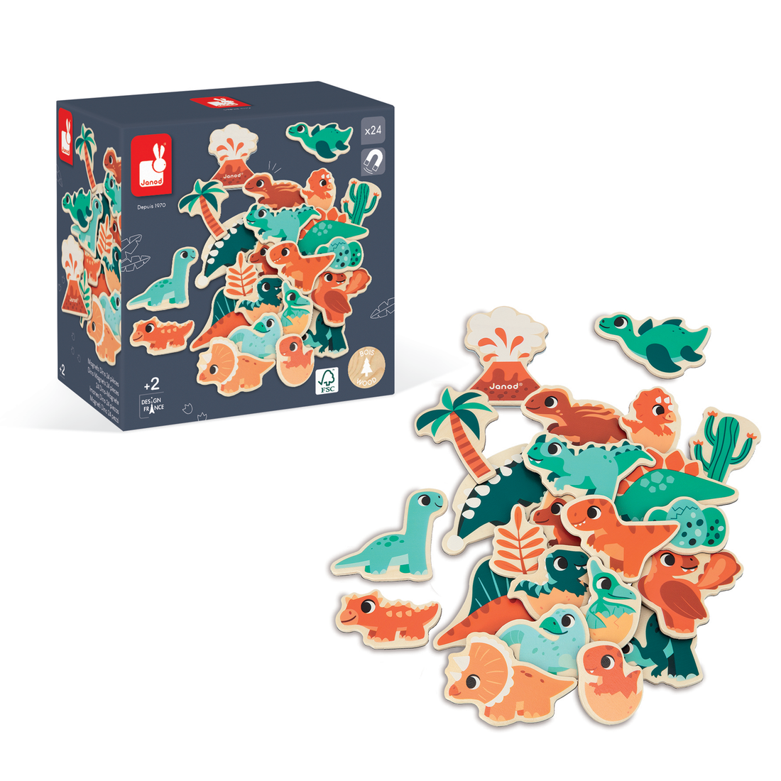DINO - AIMANTS -  24pcs JANOD