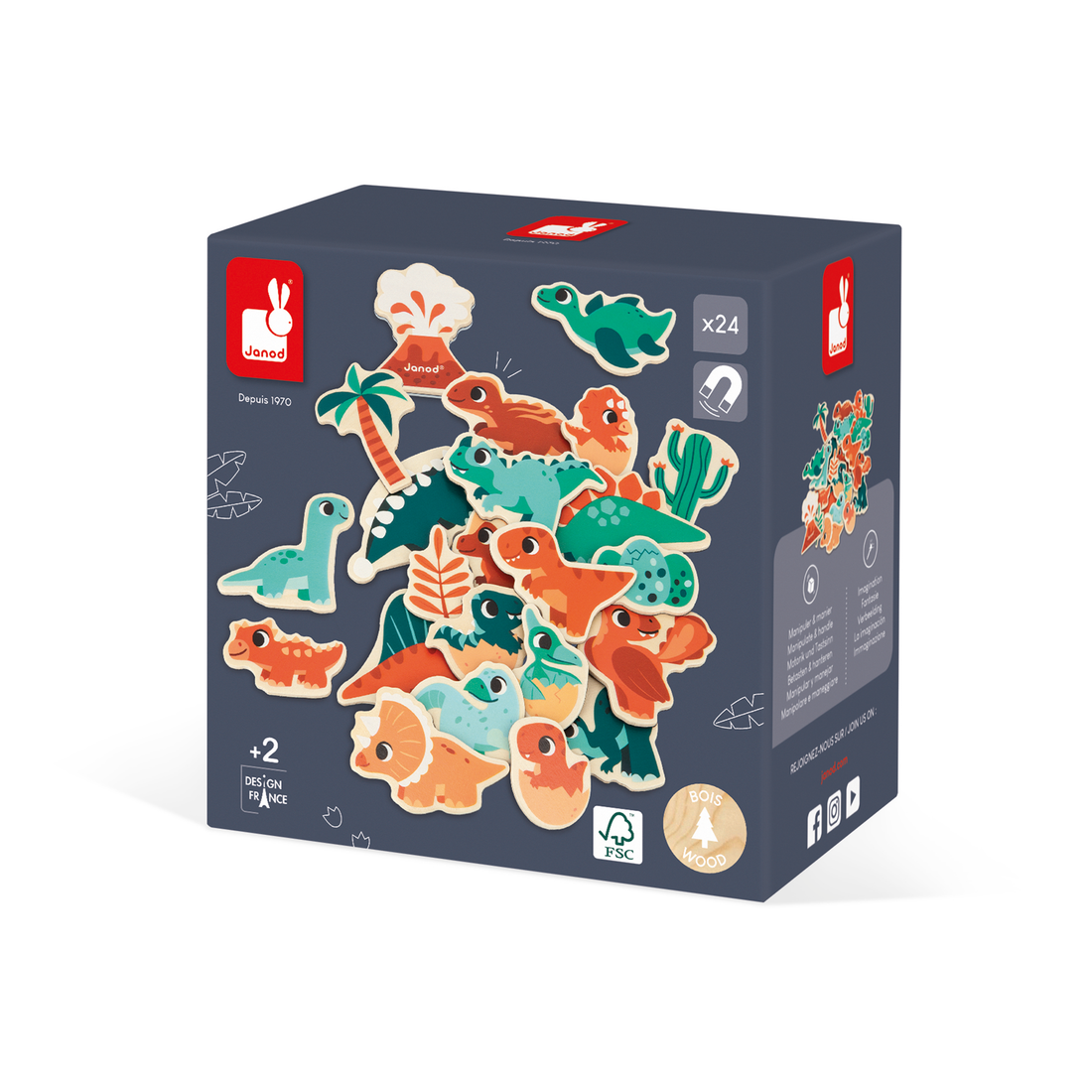 DINO - AIMANTS -  24pcs JANOD