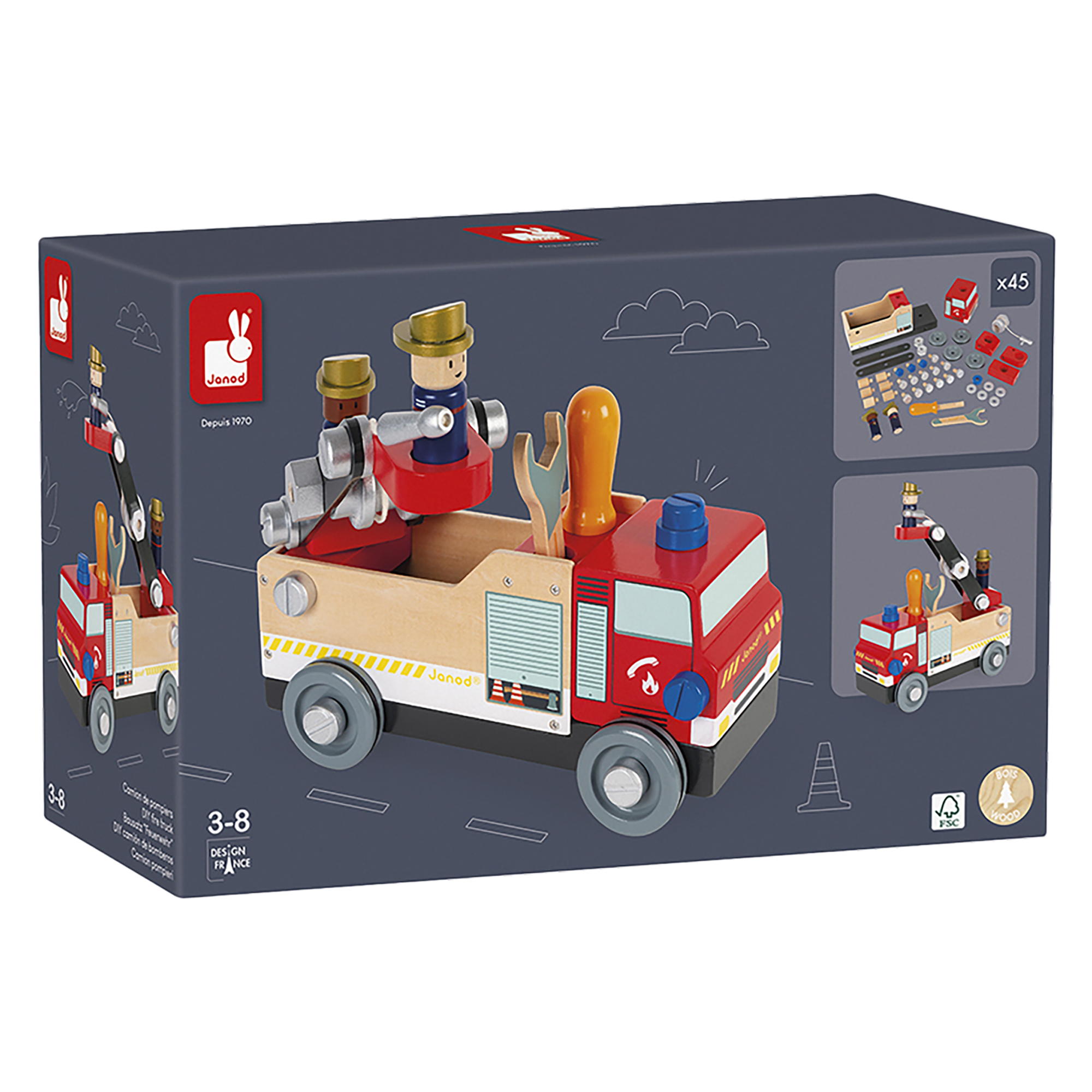 BRICO'KIDS - CAMION DE POMPIERS À CONSTRUIRE JANOD