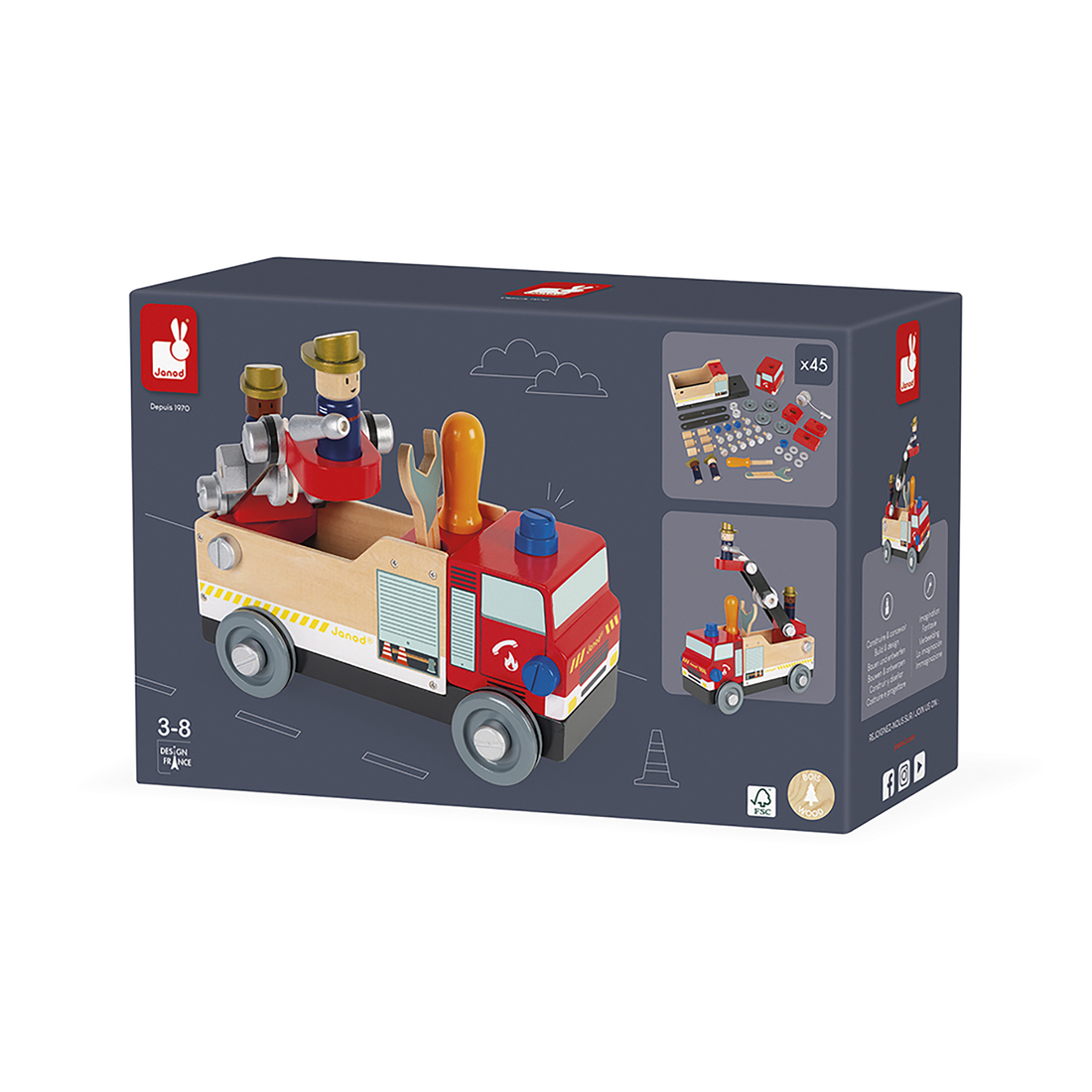 BRICO'KIDS - CAMION DE POMPIERS À CONSTRUIRE JANOD
