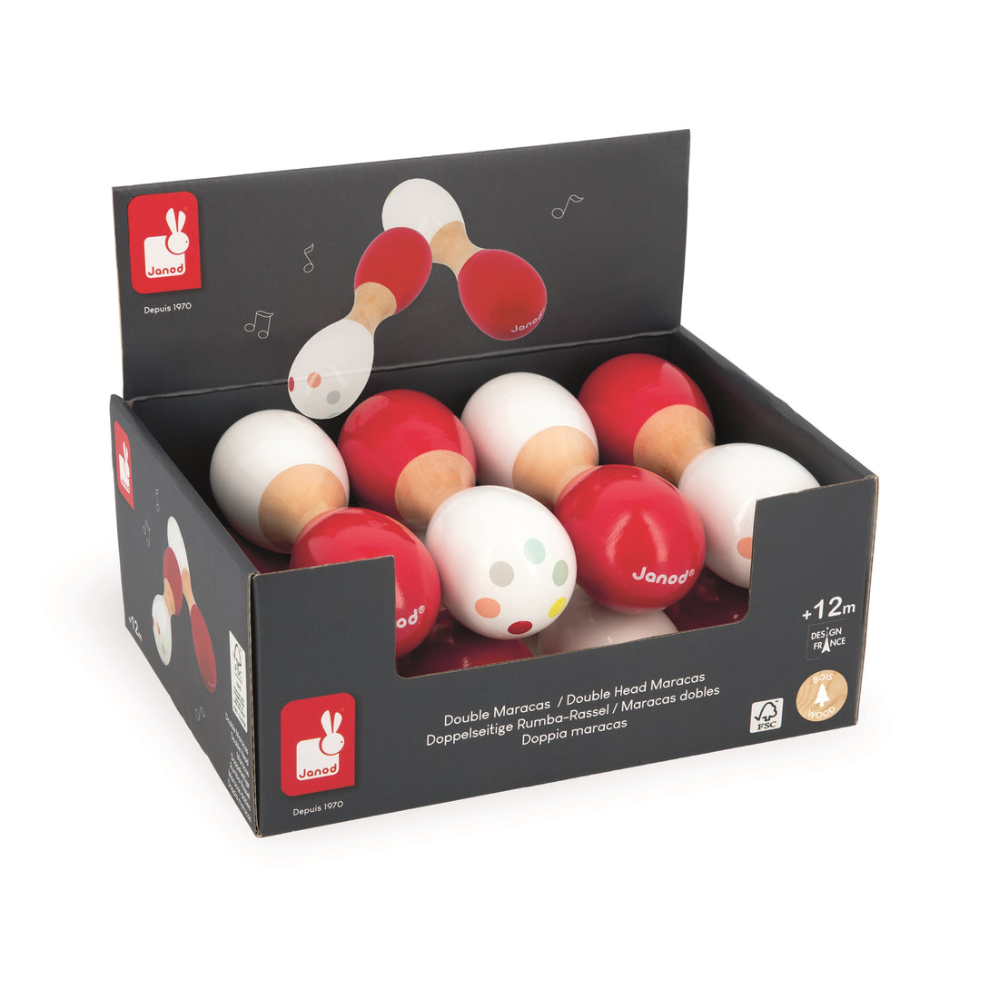 PRESENTOIR : CONFETTI - MARACAS AVEC HALTÈRES