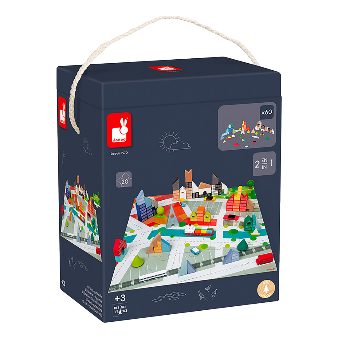 KUBIX SET DE 60 BLOCS & VILLE JANOD