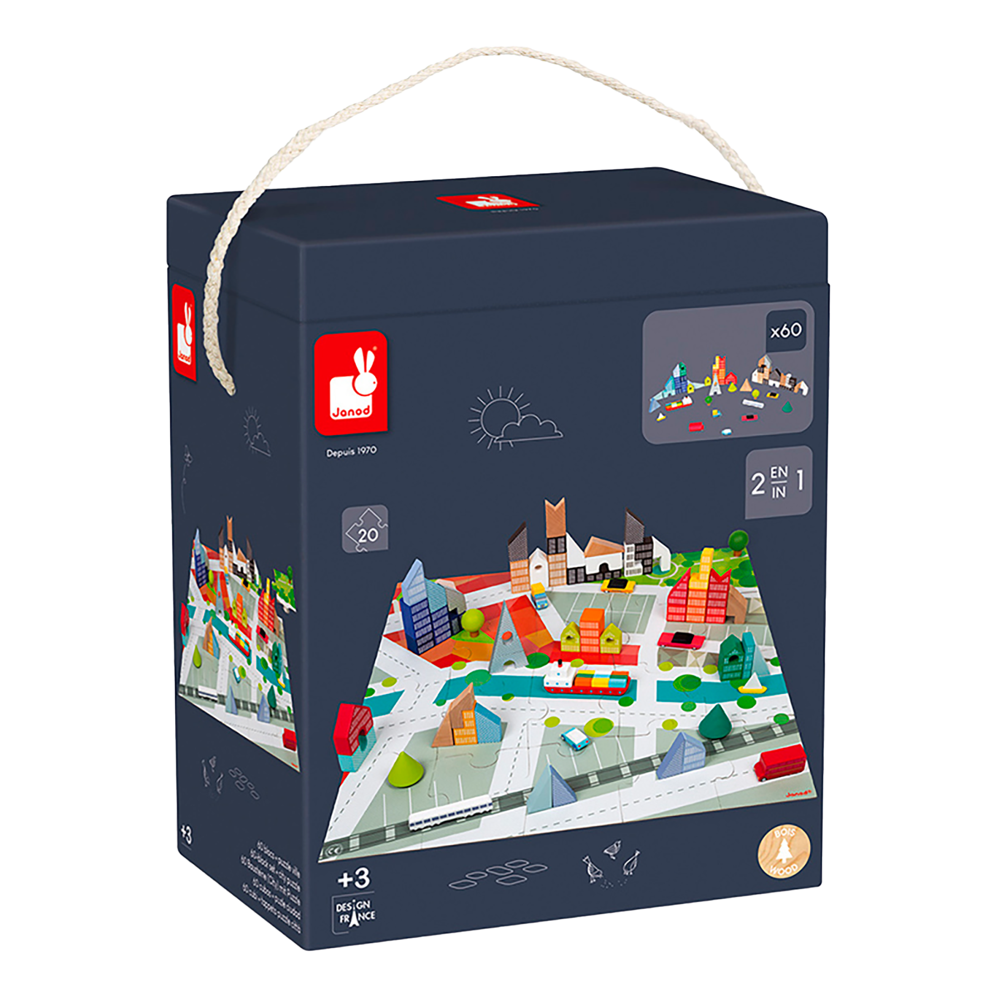 KUBIX SET DE 60 BLOCS & VILLE JANOD