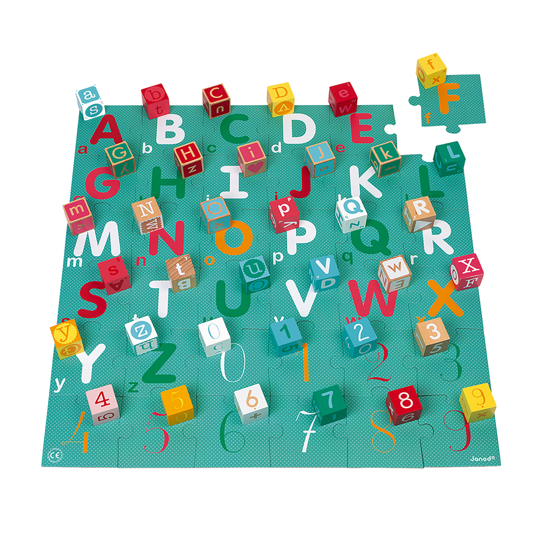 KUBIX SET DE 40 BLOCS LETTRES & CHIFFRES JANOD