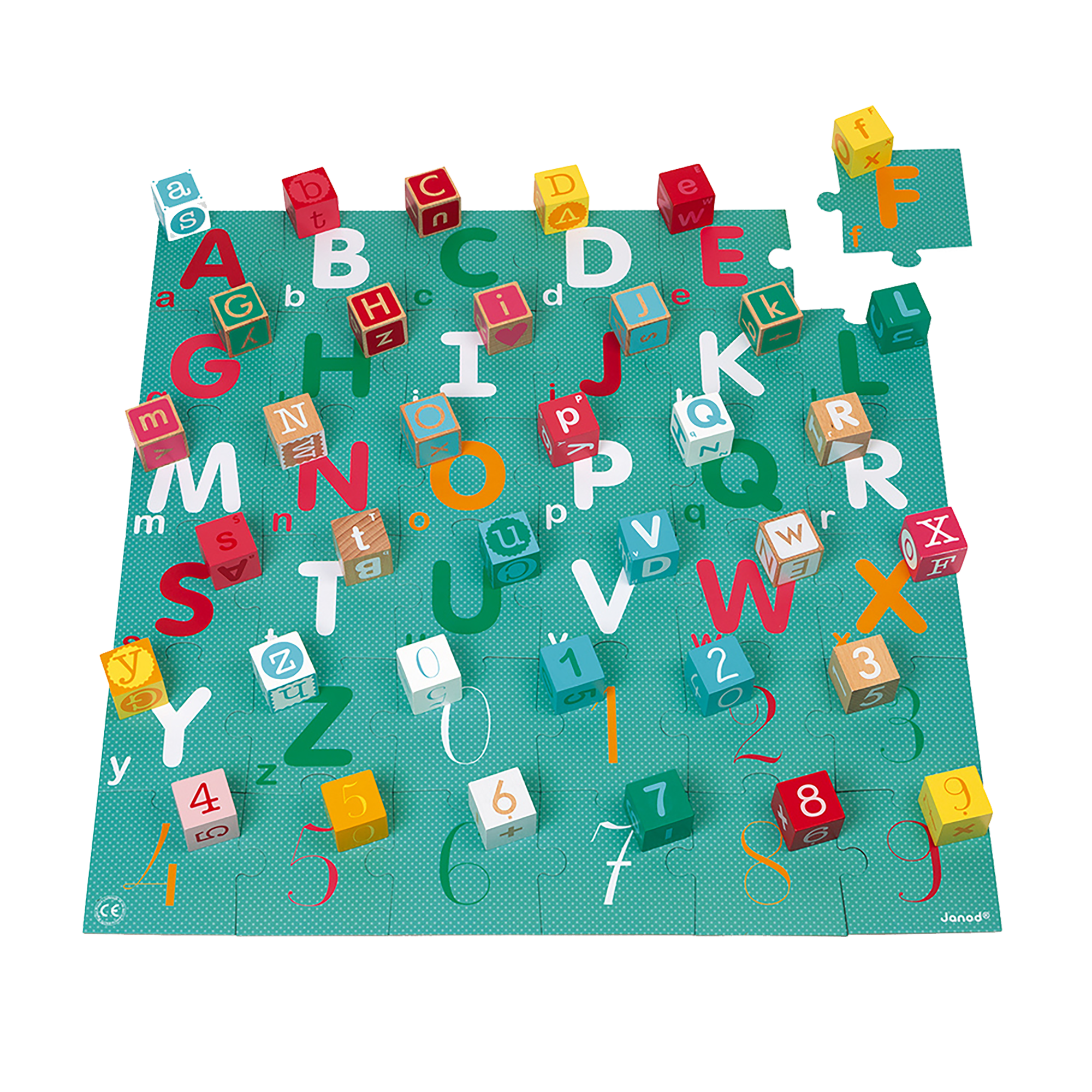 KUBIX SET DE 40 BLOCS LETTRES & CHIFFRES JANOD