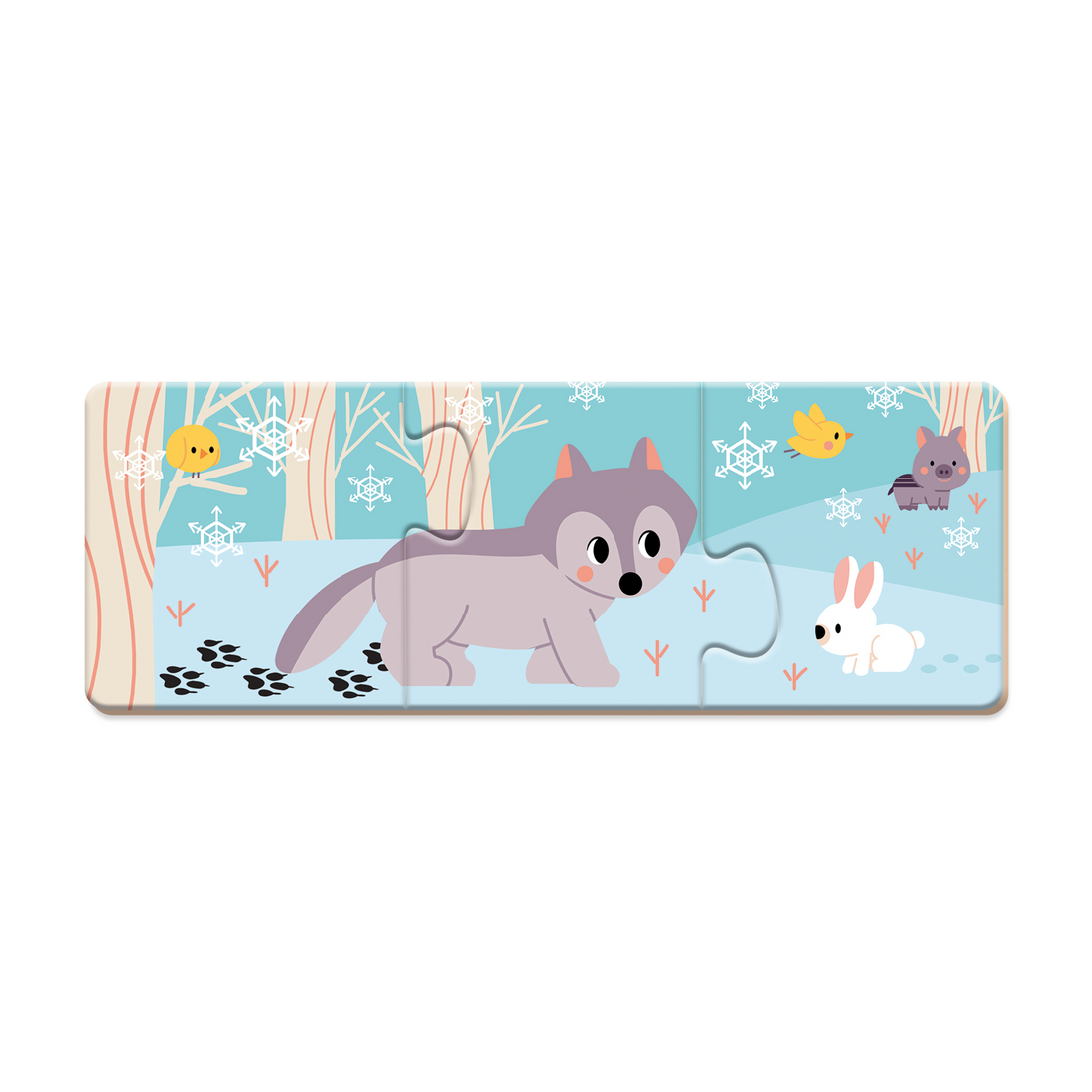 PZ3: ENS. 10 CASSE-TÊTE DE 3 pcs - EMPREINTES D'ANIMAUX JANOD PUZZLES