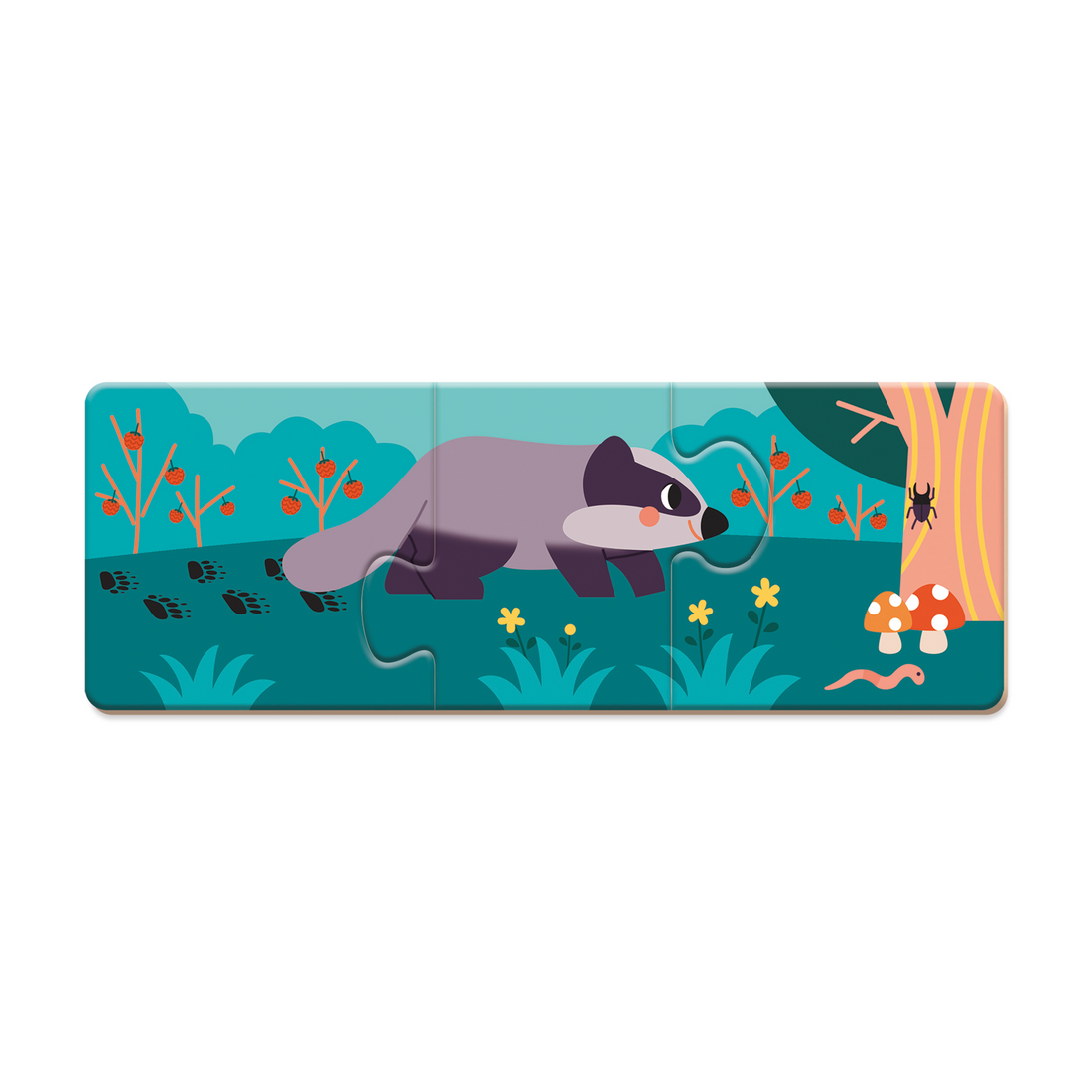 PZ3: ENS. 10 CASSE-TÊTE DE 3 pcs - EMPREINTES D'ANIMAUX JANOD PUZZLES