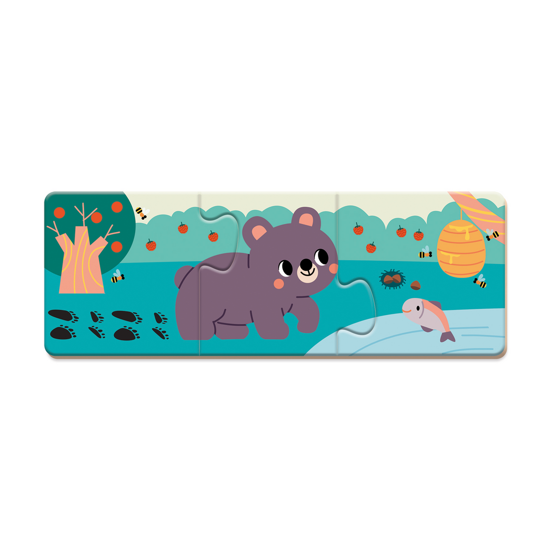 PZ3: ENS. 10 CASSE-TÊTE DE 3 pcs - EMPREINTES D'ANIMAUX JANOD PUZZLES