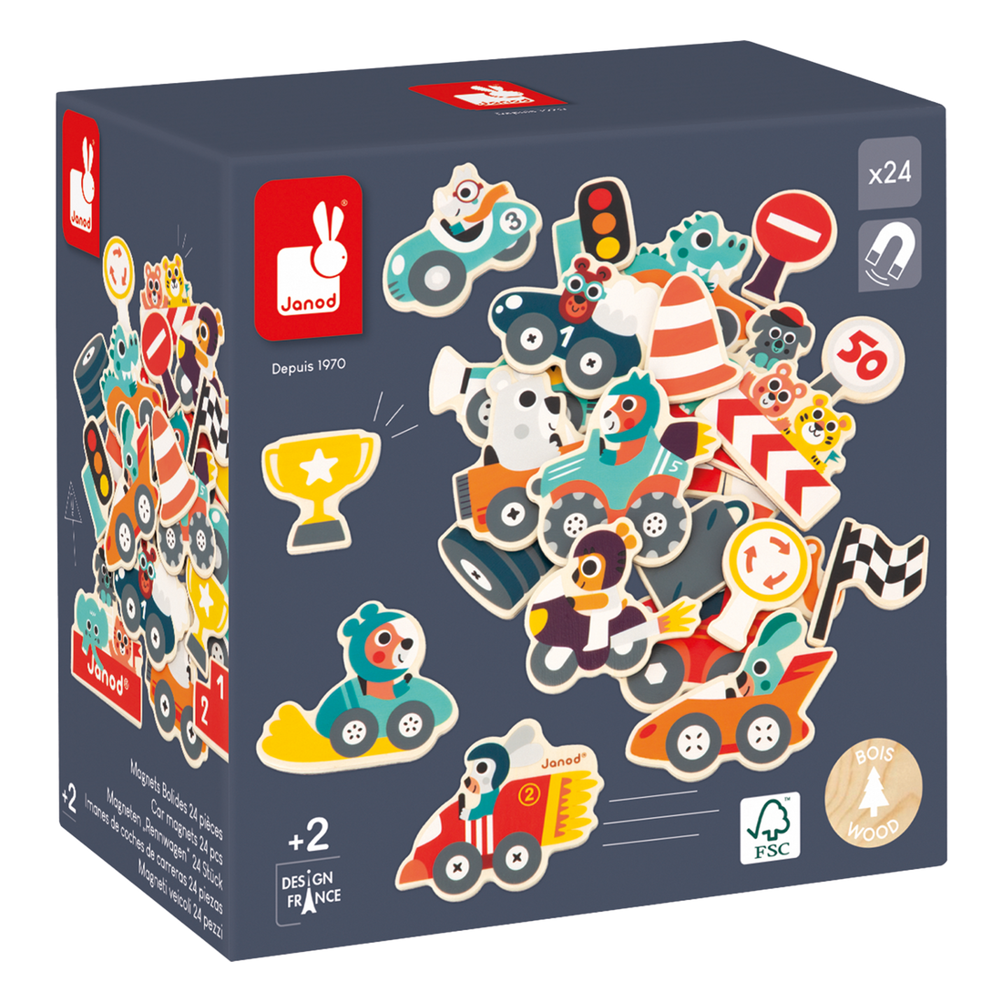 MAGNETS BOLIDES - 24pcs JANOD