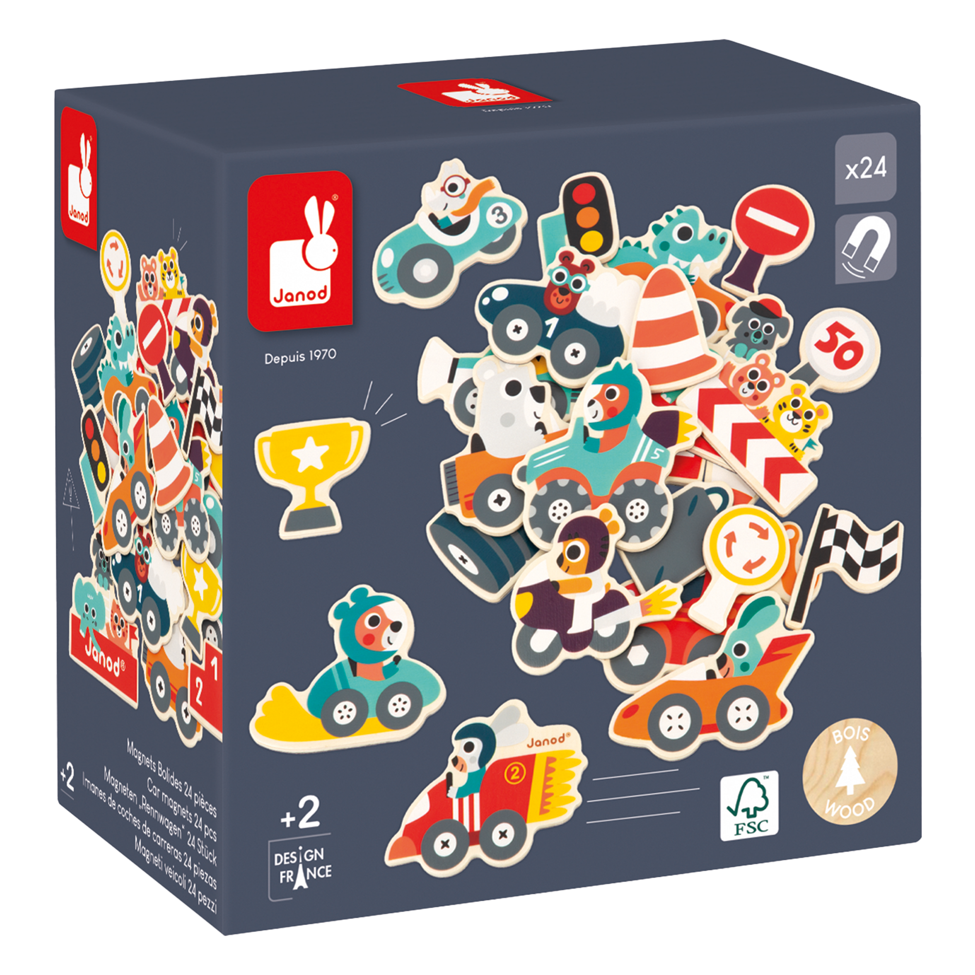 MAGNETS BOLIDES - 24pcs JANOD