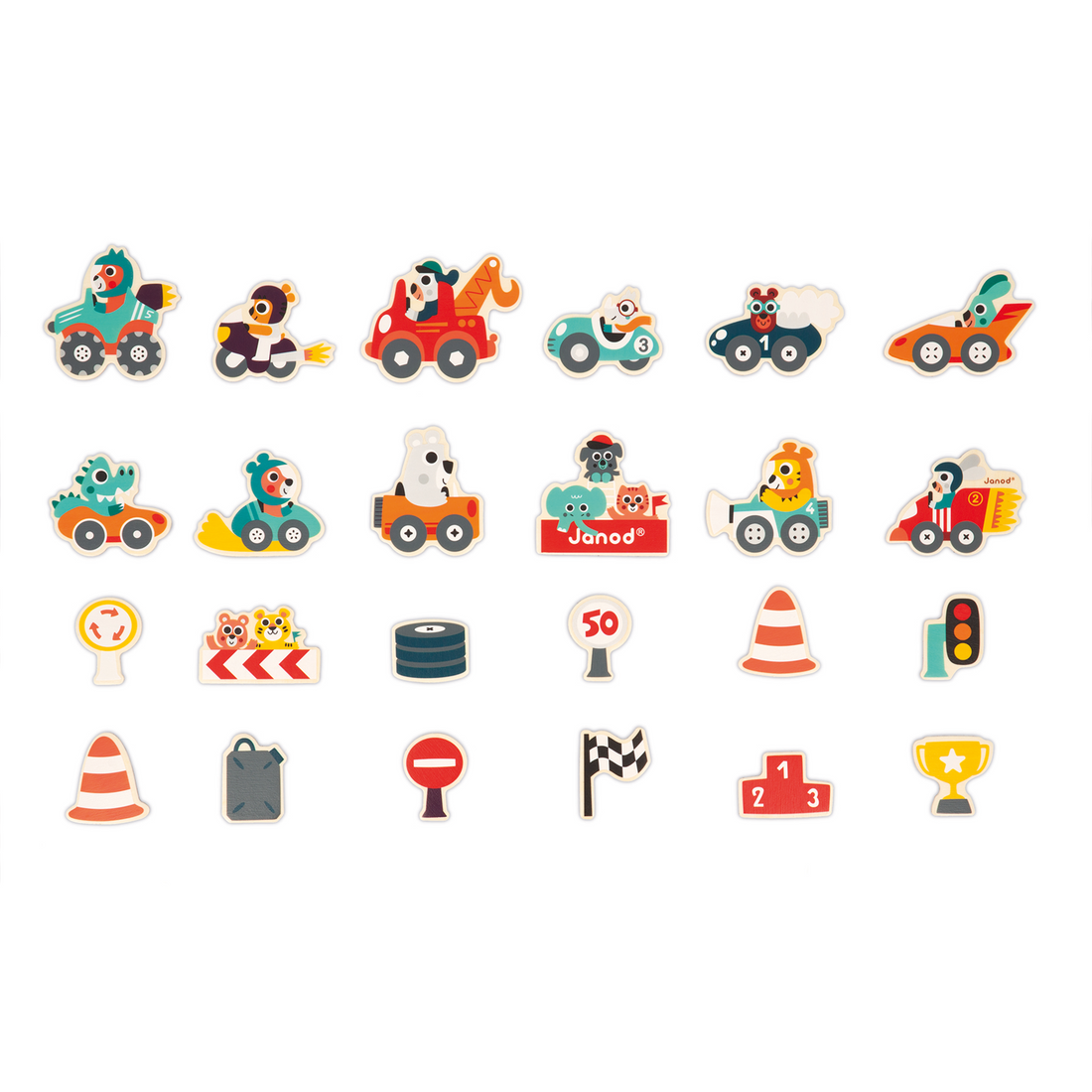 MAGNETS BOLIDES - 24pcs JANOD