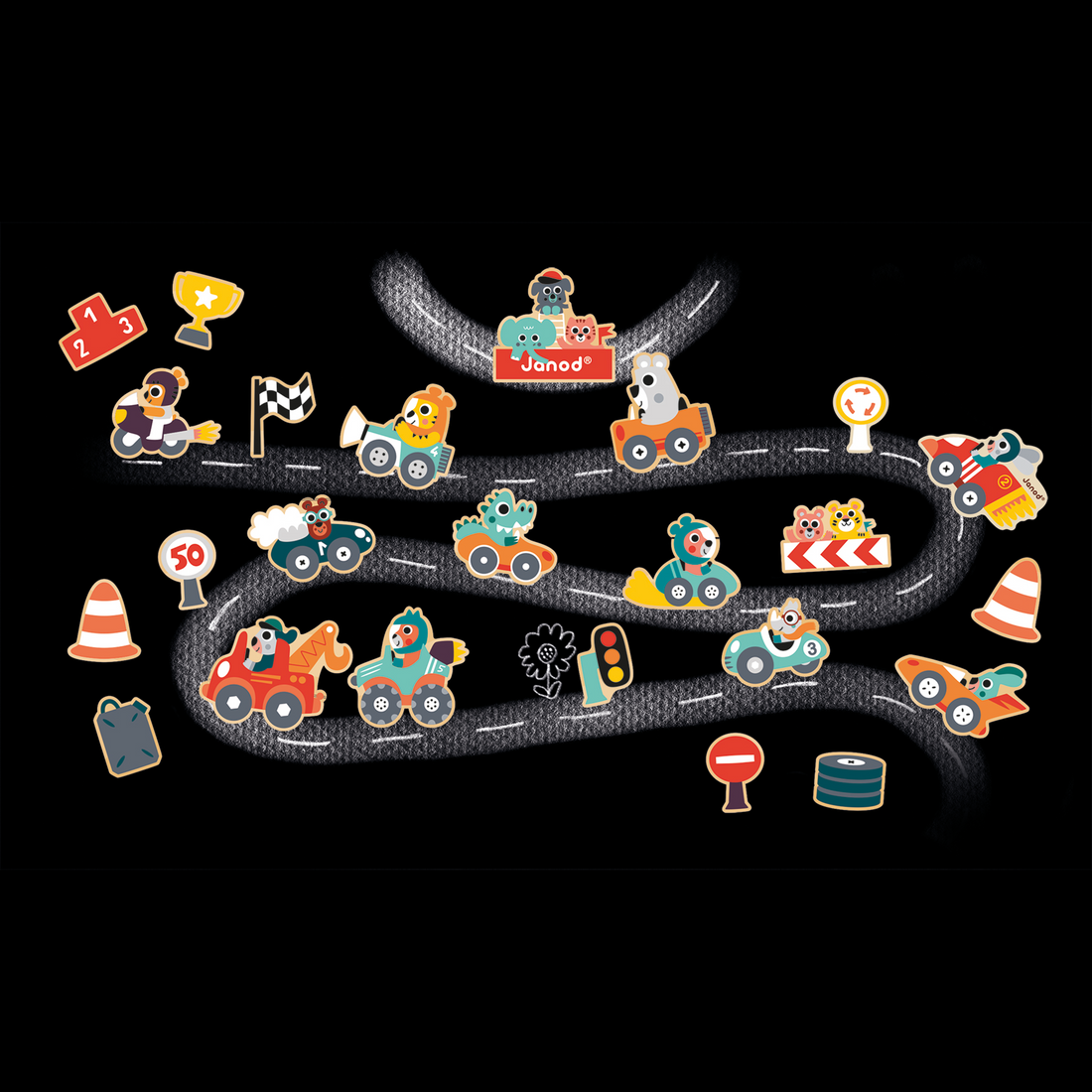 MAGNETS BOLIDES - 24pcs JANOD