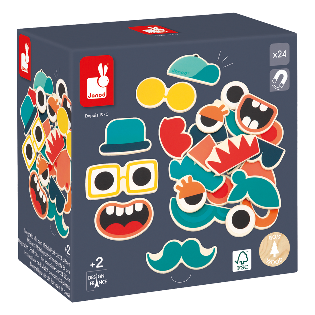 MIX AND MATCH PORTRAIT MAGNETS - 24pcs JANOD