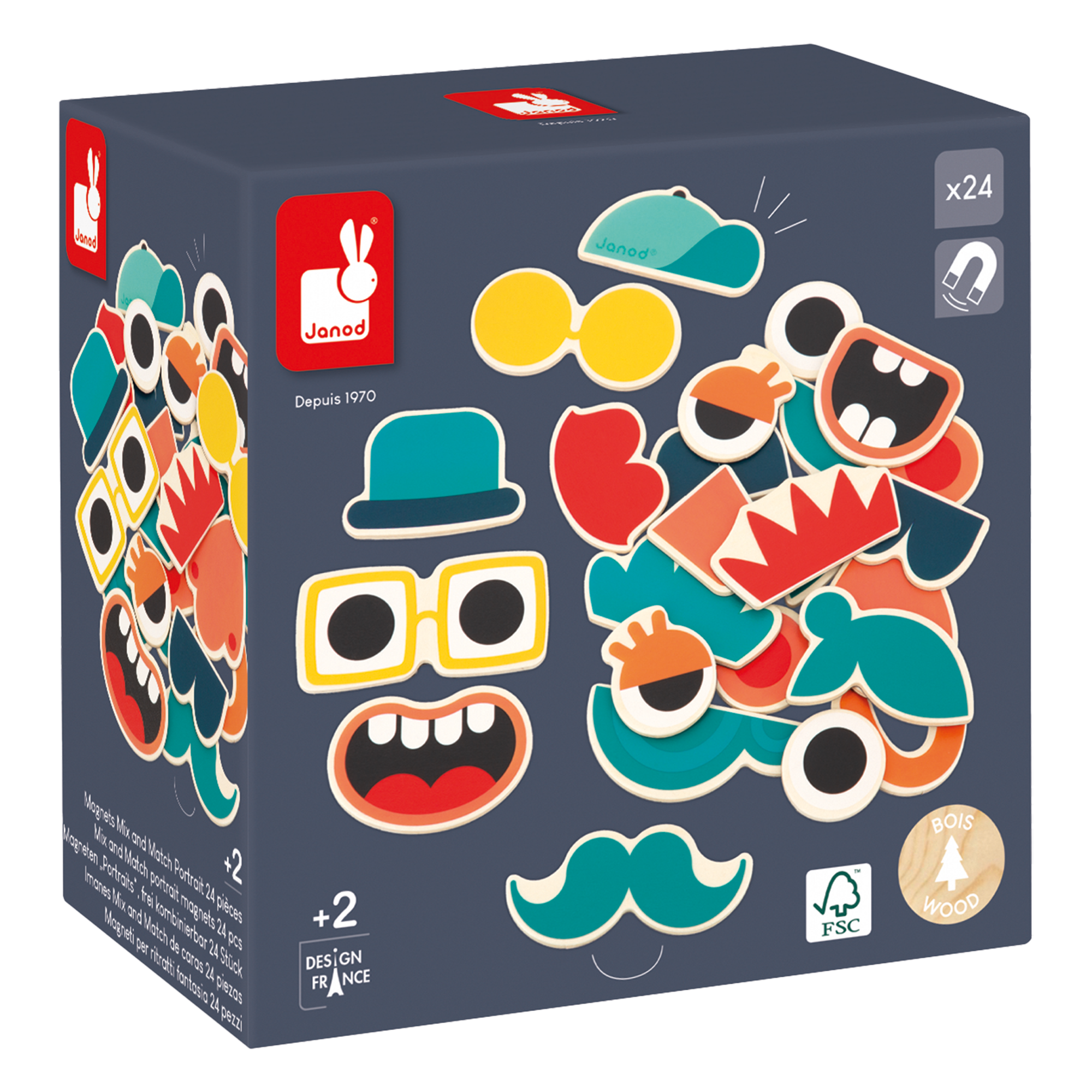 MIX AND MATCH PORTRAIT MAGNETS - 24pcs JANOD