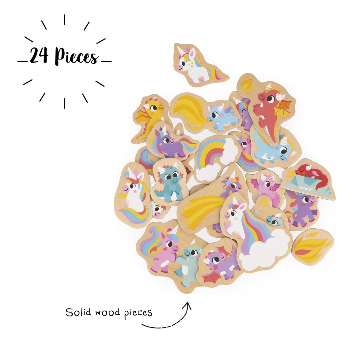 AIMANTS LICORNES ET DRAGONS - 24pcs JANOD