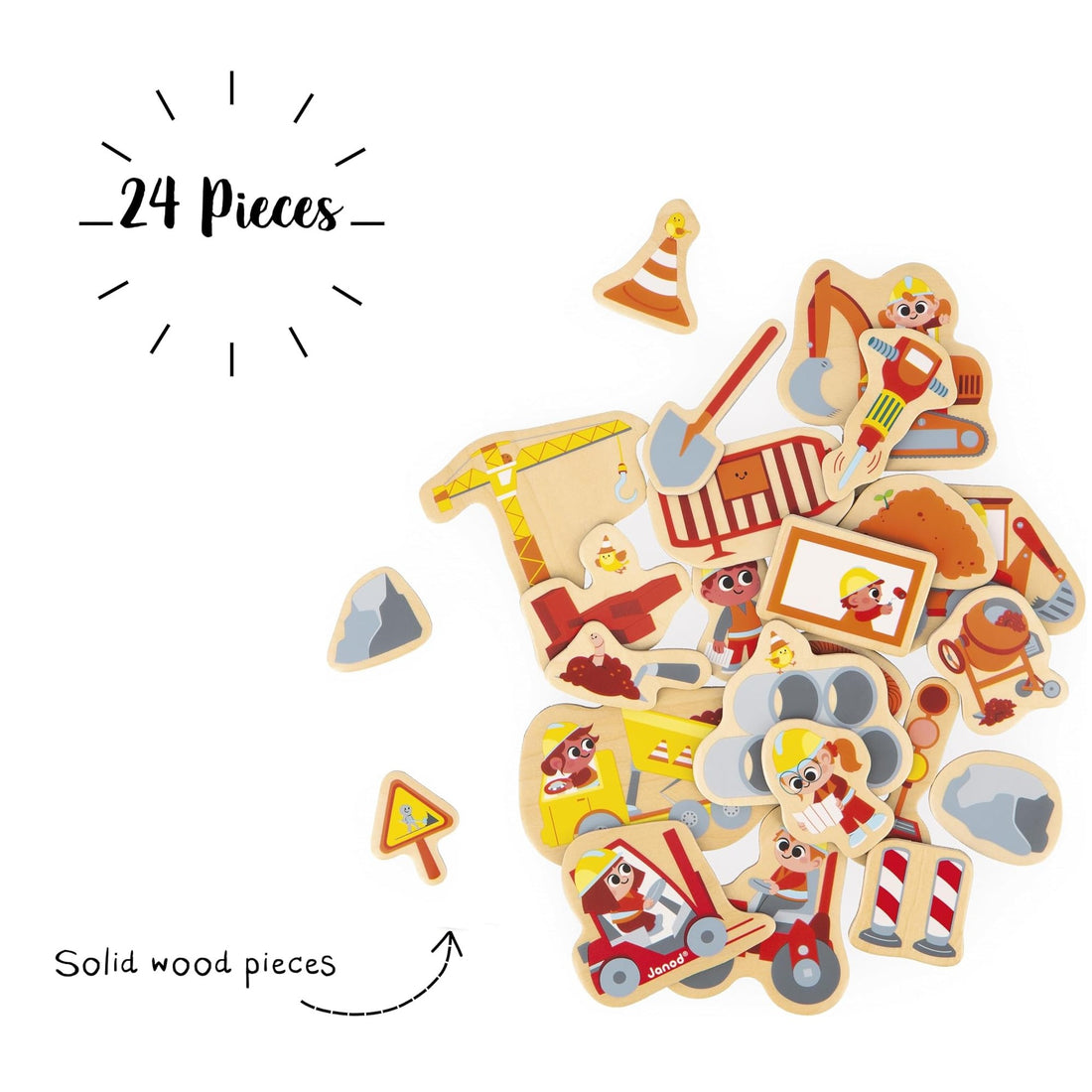 AIMANTS ENGINS DE CHANTIER - 24pcs JANOD