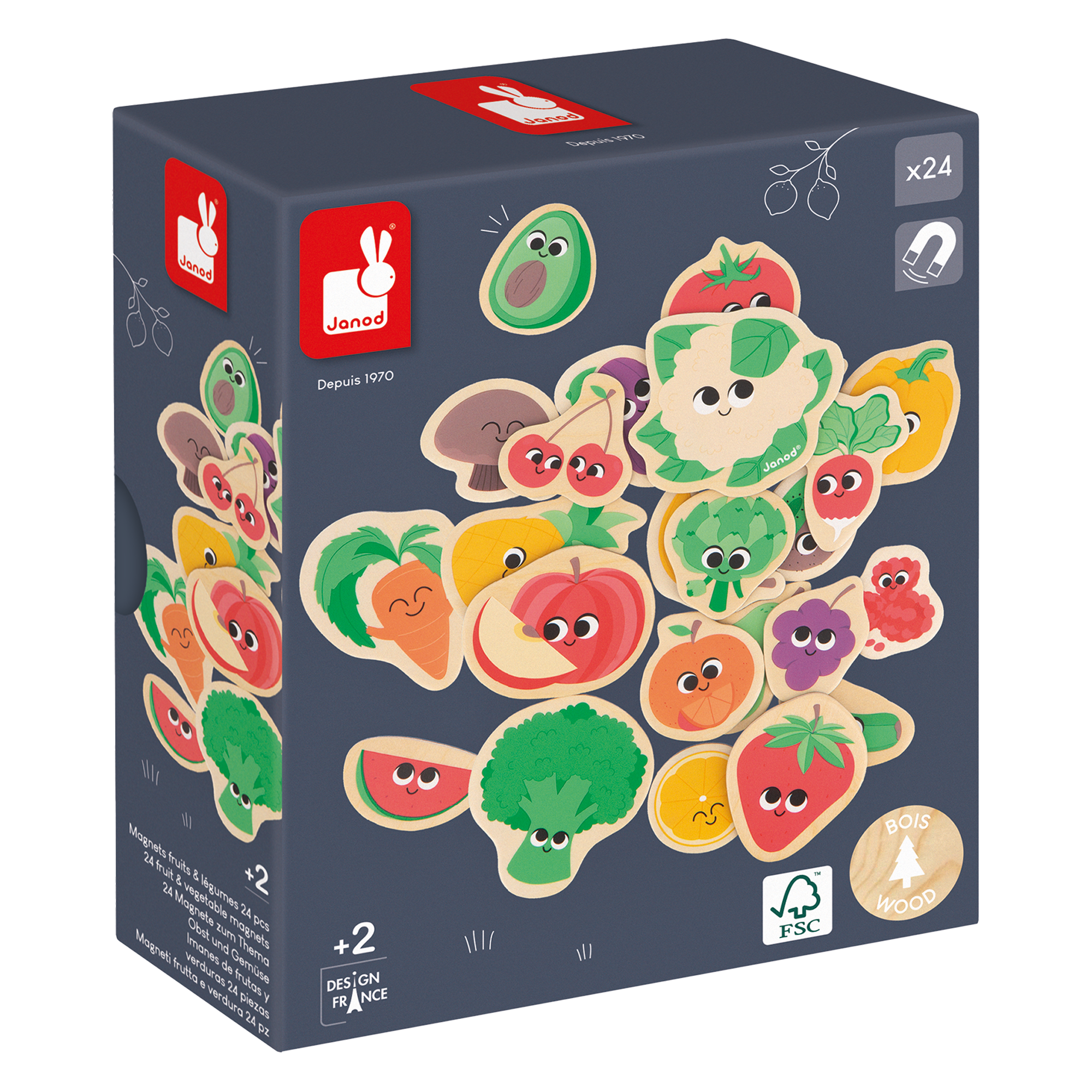 AIMANTS FRUITS & LÉGUMES - 24pcs JANOD