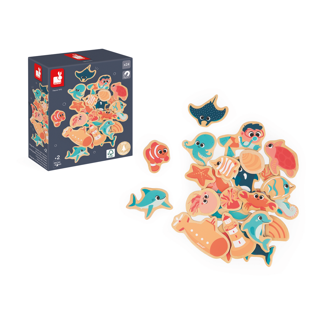 AIMANTS MONDE MARIN - 24pcs JANOD