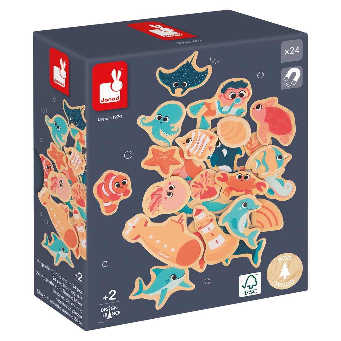 AIMANTS MONDE MARIN - 24pcs JANOD