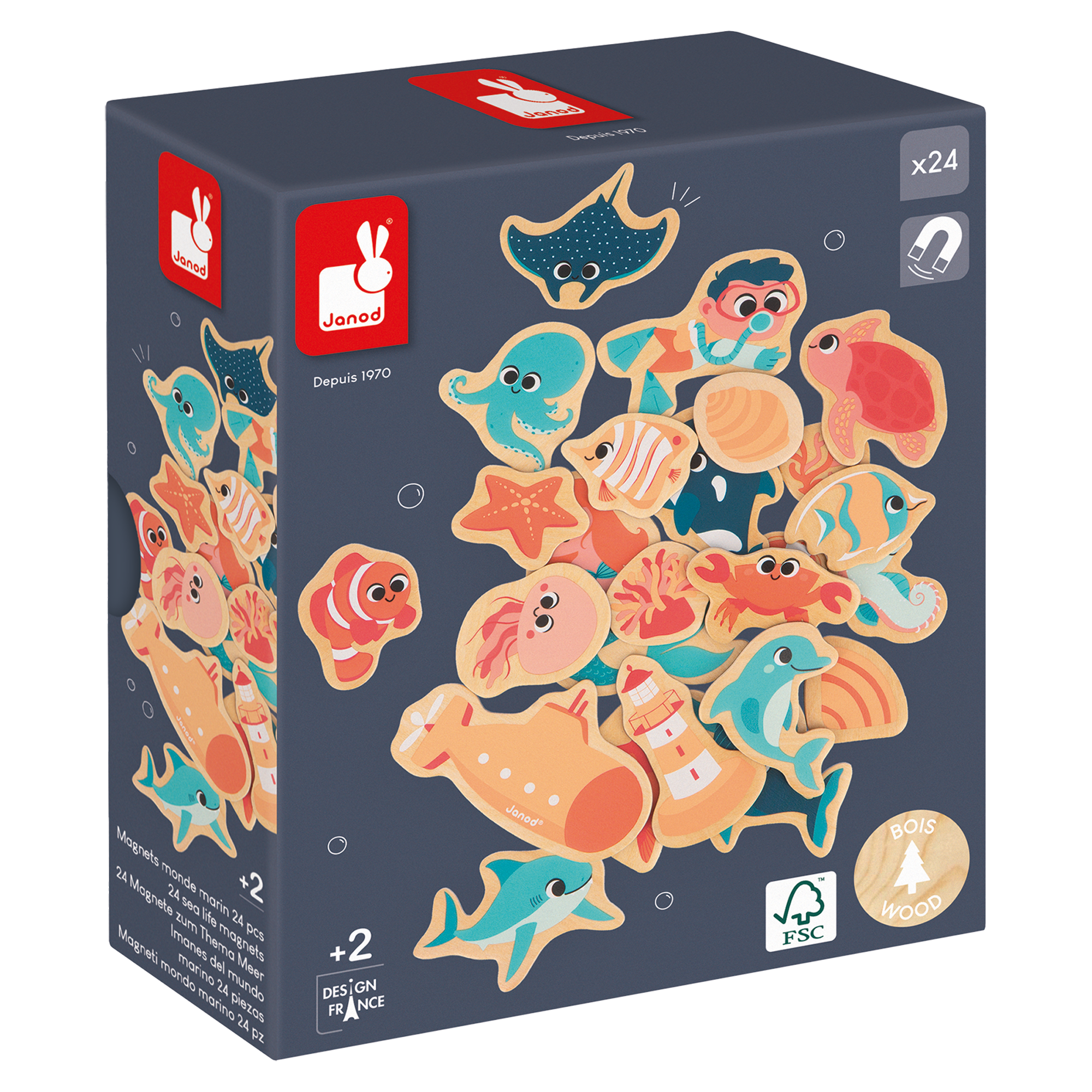 AIMANTS MONDE MARIN - 24pcs JANOD