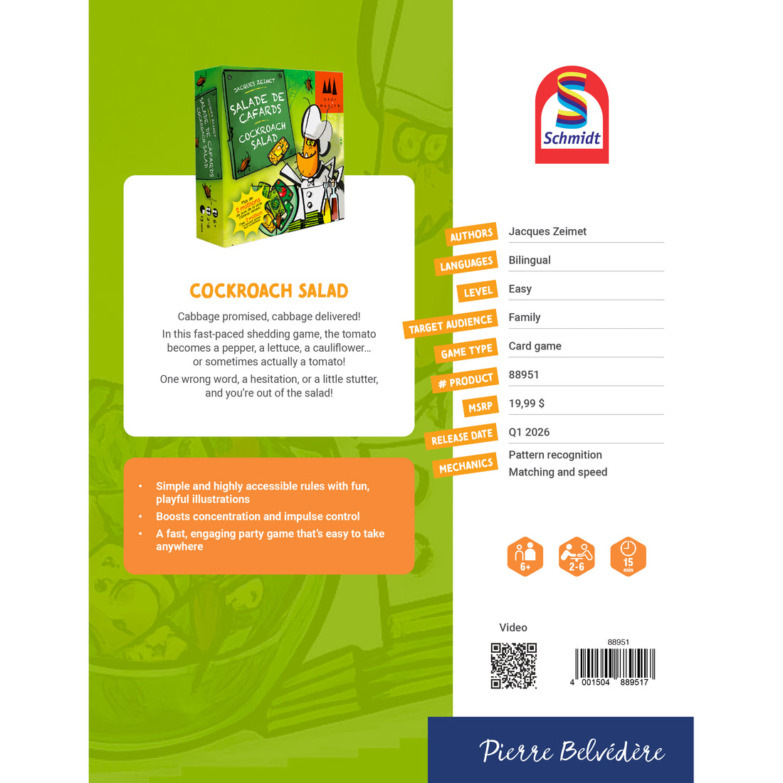 LA SALADE DE CAFARDS SCHMIDT