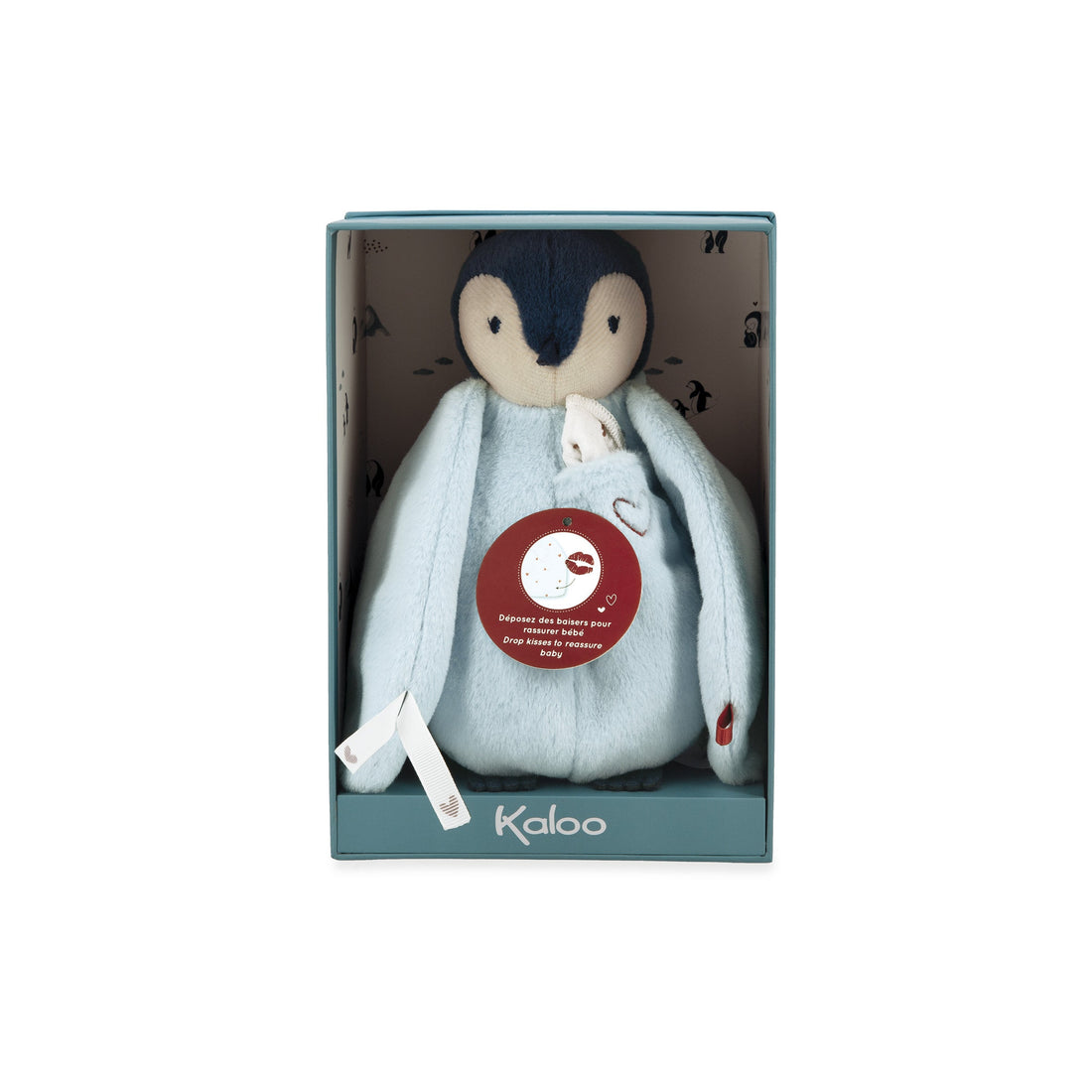 PELUCHE BISOU PINGOUIN - BLEU KALOO