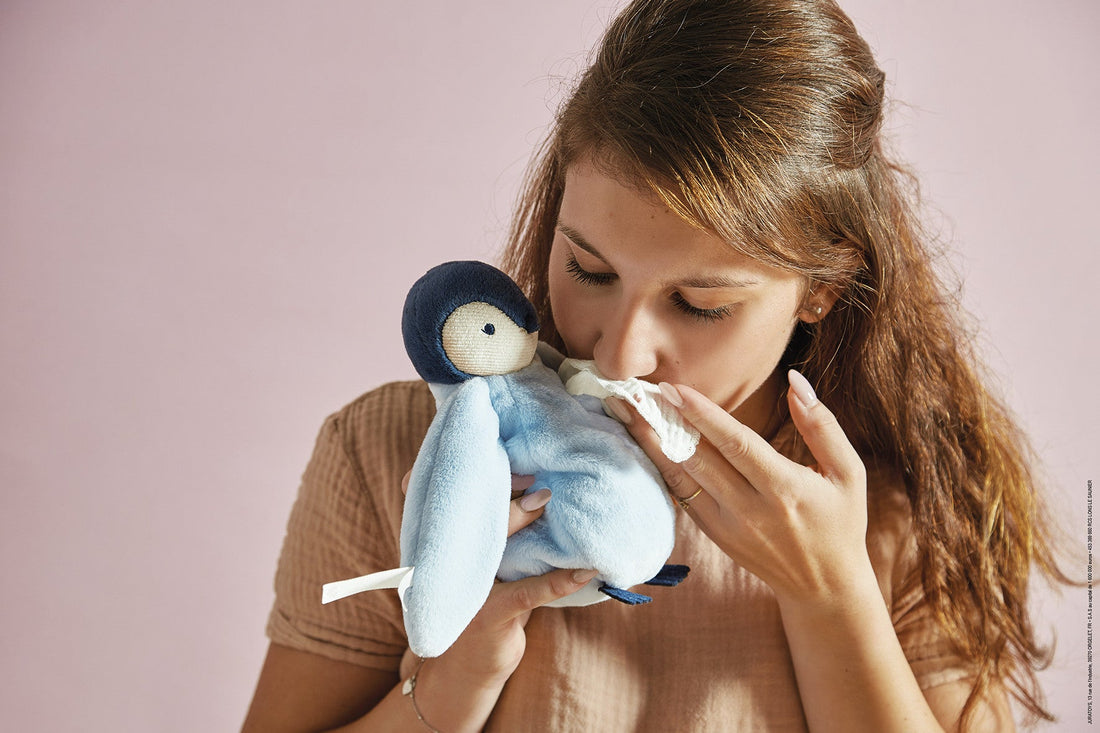PELUCHE BISOU PINGOUIN - BLEU KALOO