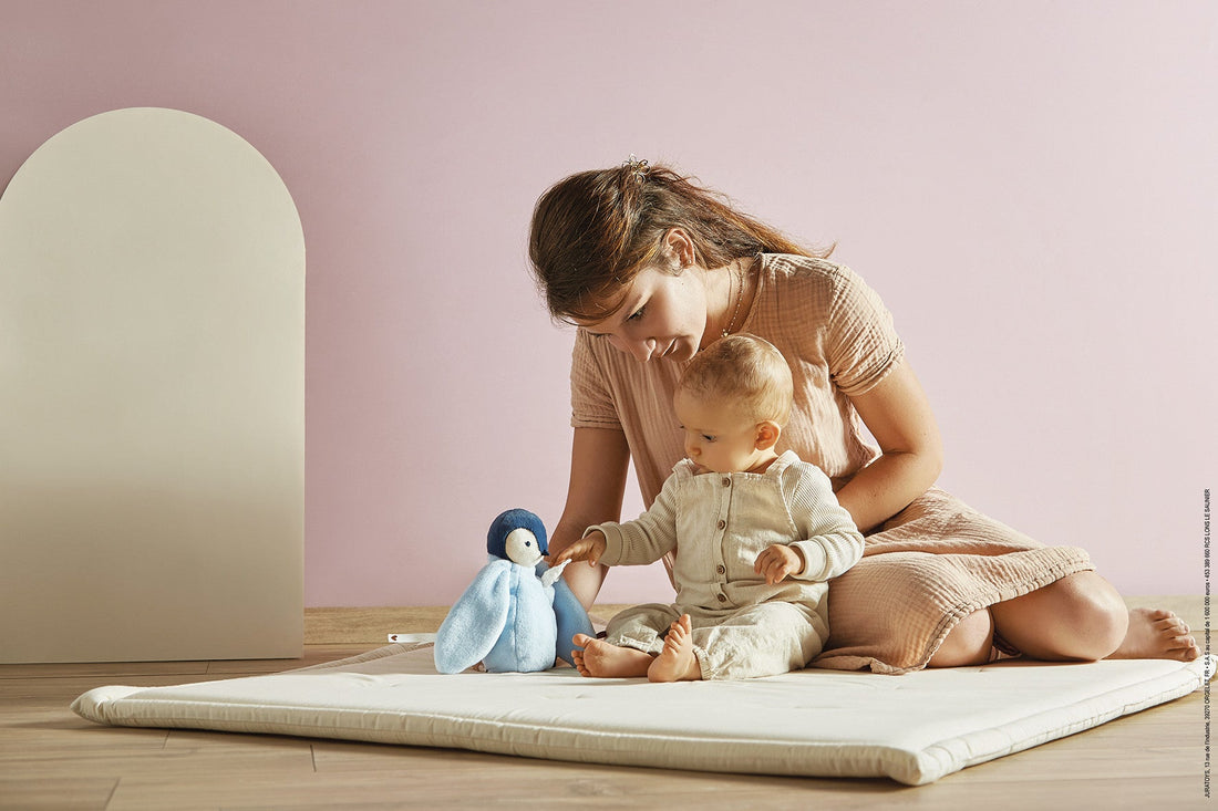 PELUCHE BISOU PINGOUIN - BLEU KALOO