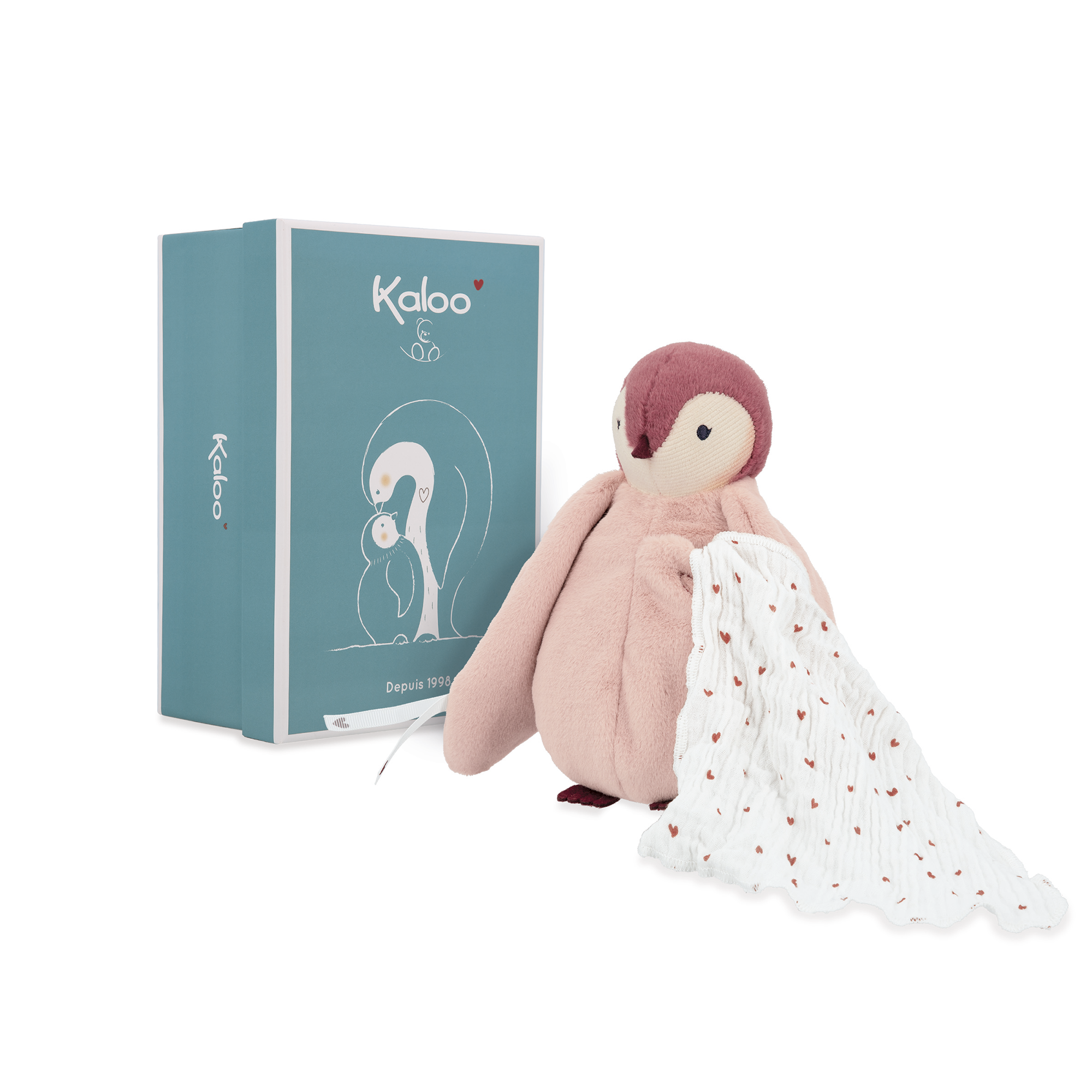PELUCHE BISOU PINGOUIN - ROSE KALOO