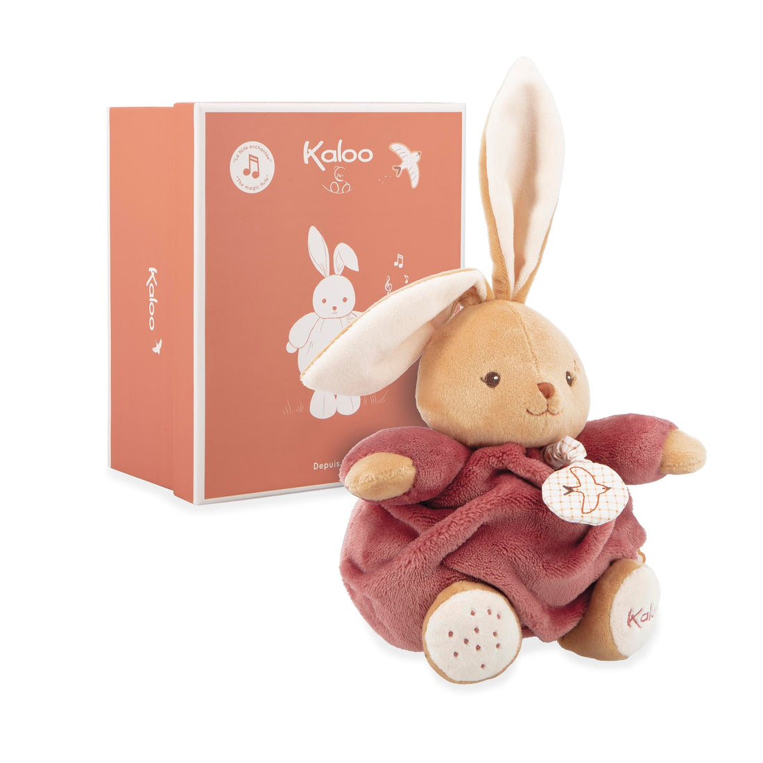 INTEMPOREL: SOLEIL LAPIN MUSICAL - ROSE FONCÉ - 17cm KALOO