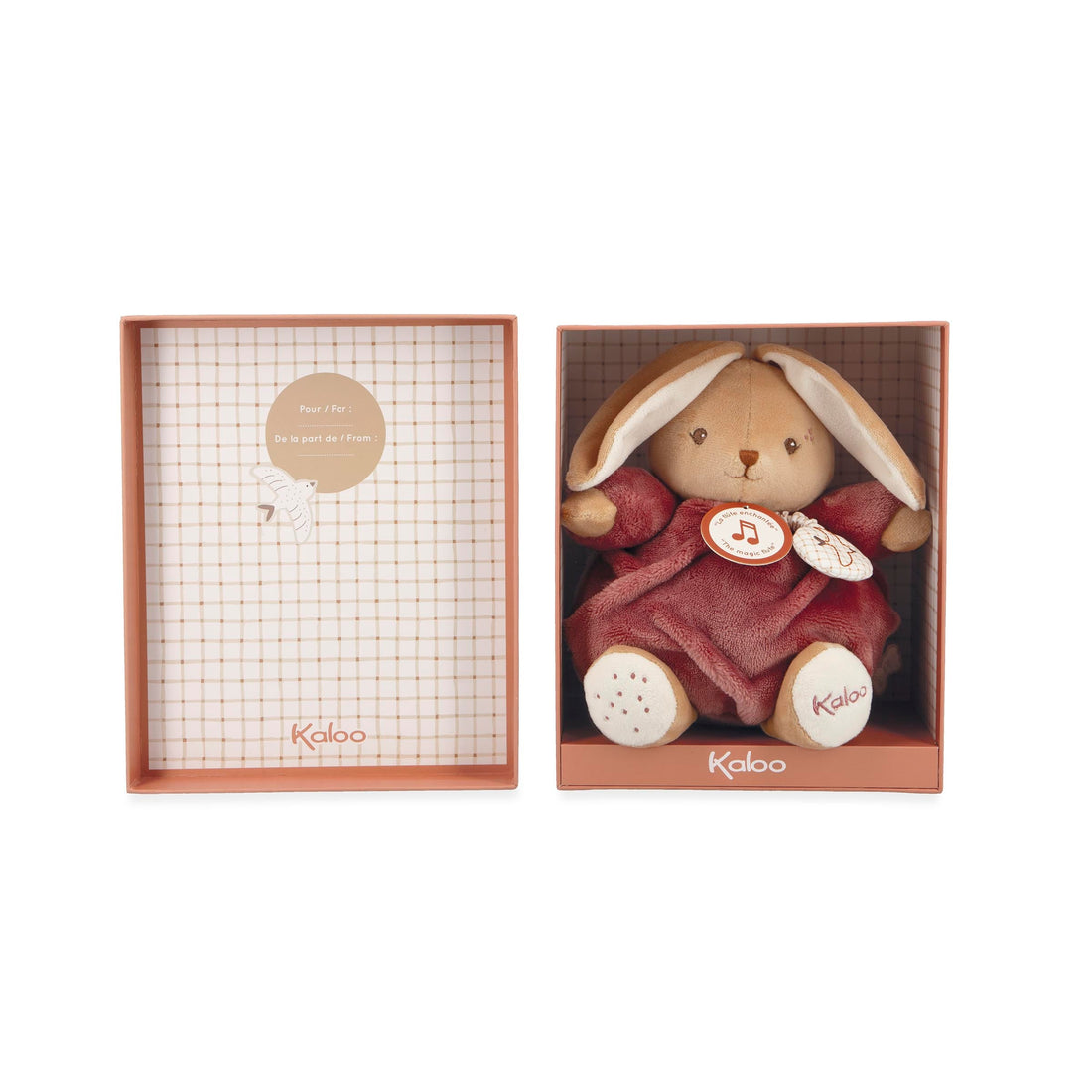 INTEMPOREL: SOLEIL LAPIN MUSICAL - ROSE FONCÉ - 17cm KALOO