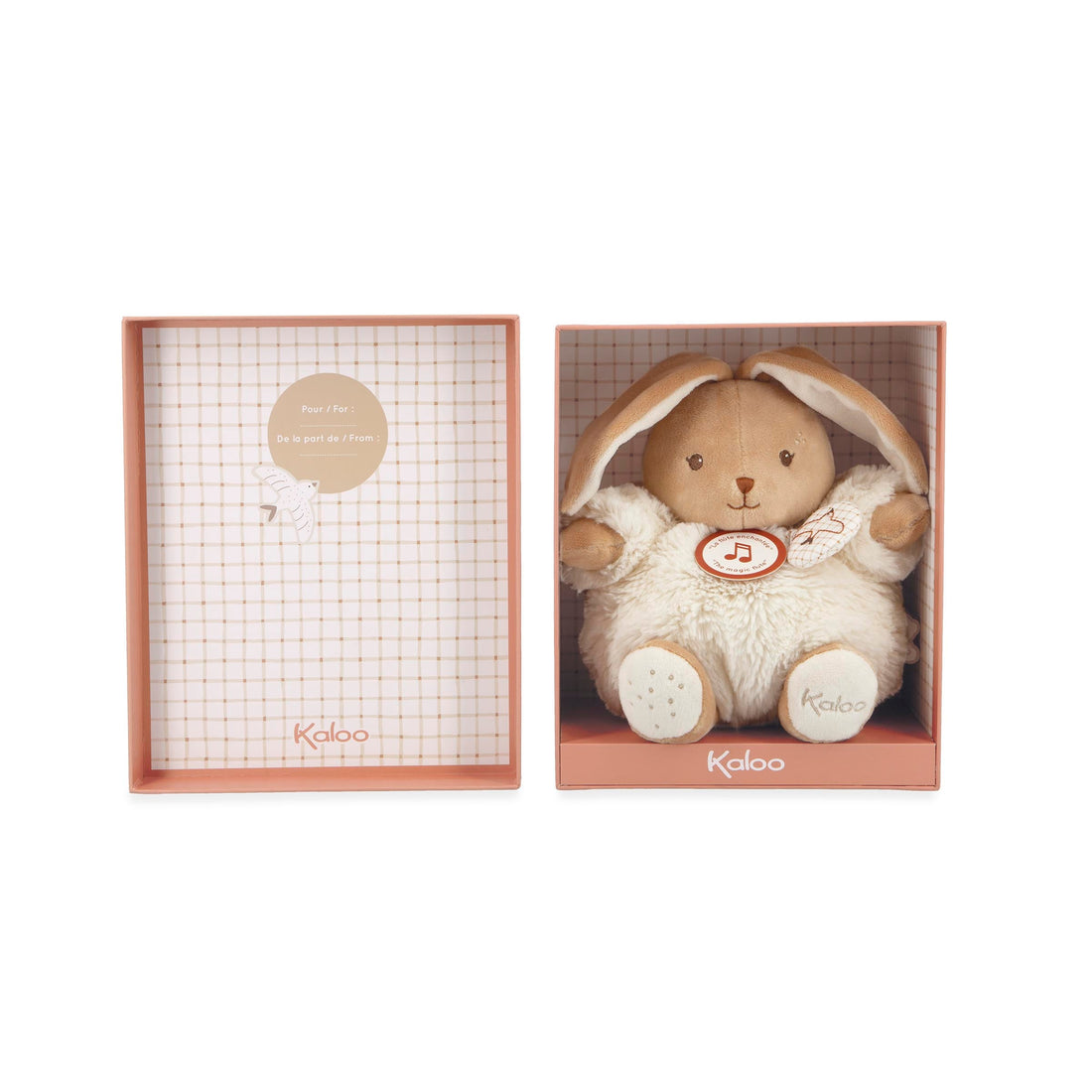 INTEMPOREL: LAPIN MUSICAL - CRÈME - 17cm KALOO