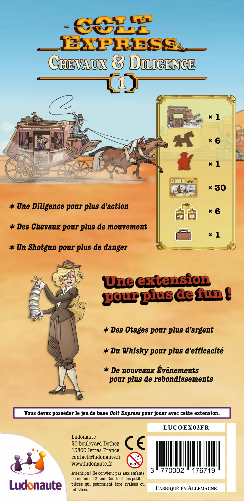 COLT EXPRESS - CHEVAUX ET DILIGENCE LUDONAUTE