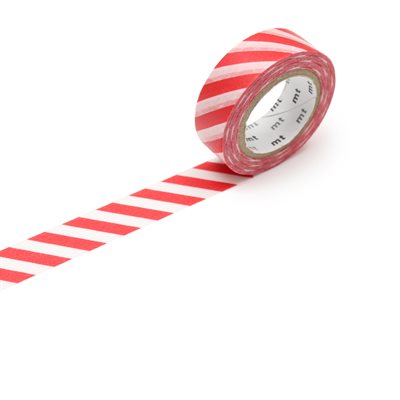 Ruban Washi 15mmx7m Rayure Rouge MT TAPES