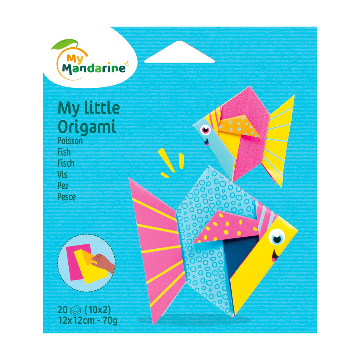 Papier My Little Origami Poisson 20 feuilles (12 x 12 cm) - MY MANDARINE