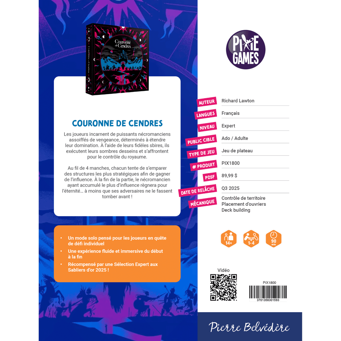 COURONNE DE CENDRES PIXIE GAMES